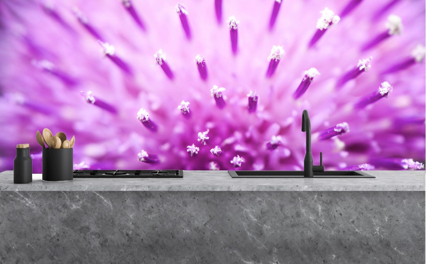 Painted glass kitchen splashback #1043