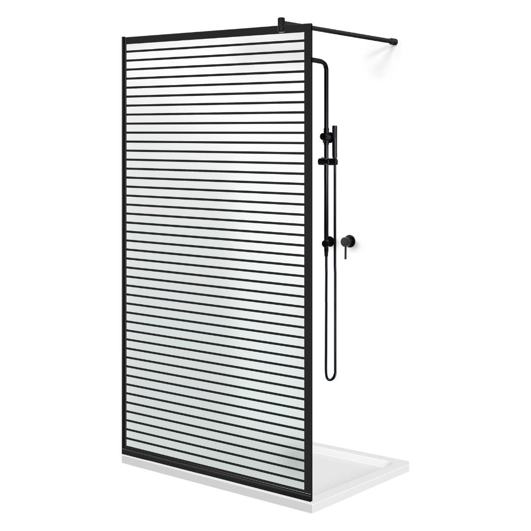 Shower Screens Walk-in, Black Shower Wall, #Satiné #Matt