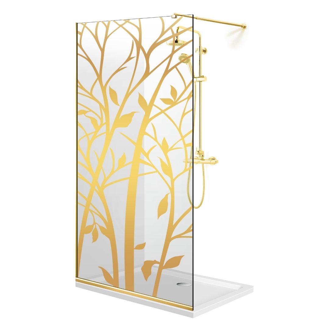Shower Screens Walk-in, Shower Wall Gold, #Clear #Water-Clear