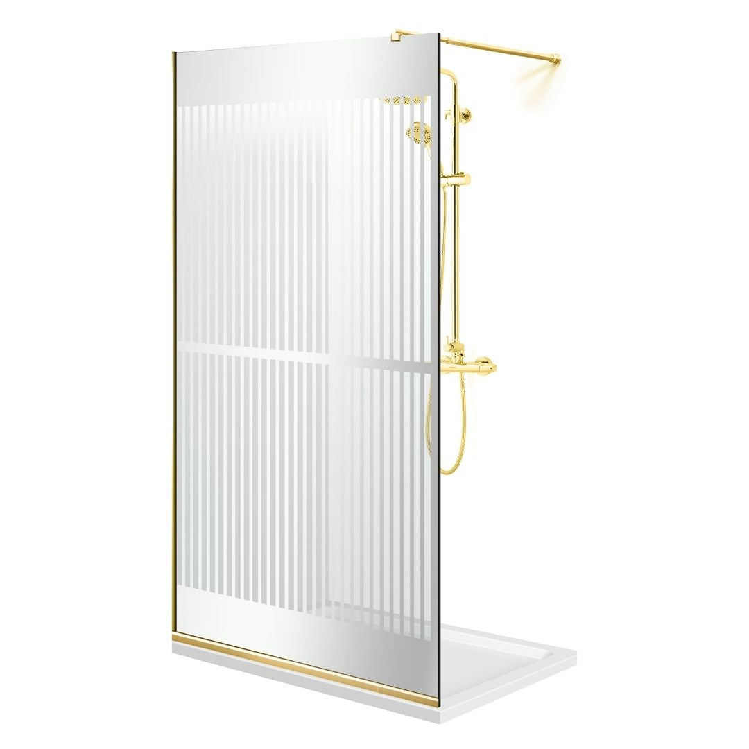 Shower Screens Walk-in, Shower Wall Gold, #Clear #Water-Clear