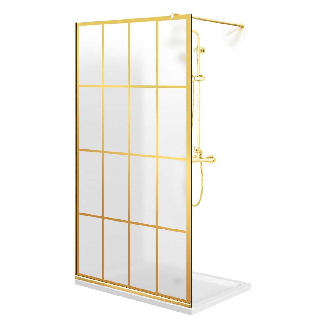 Shower Screens Walk-in, Shower Wall Gold, #Satiné #Matt