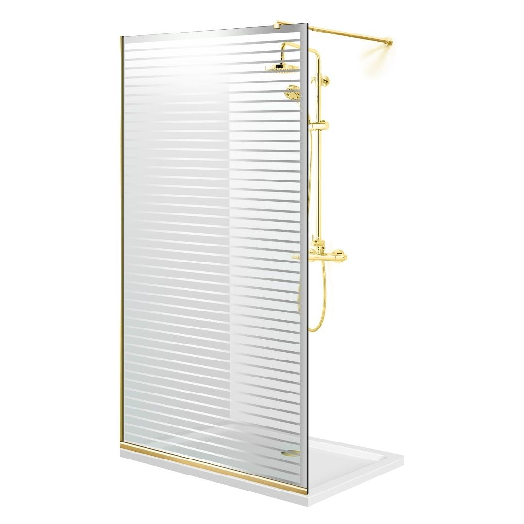 Shower Screens Walk-in, Shower Wall Gold, #Clear #Water-Clear