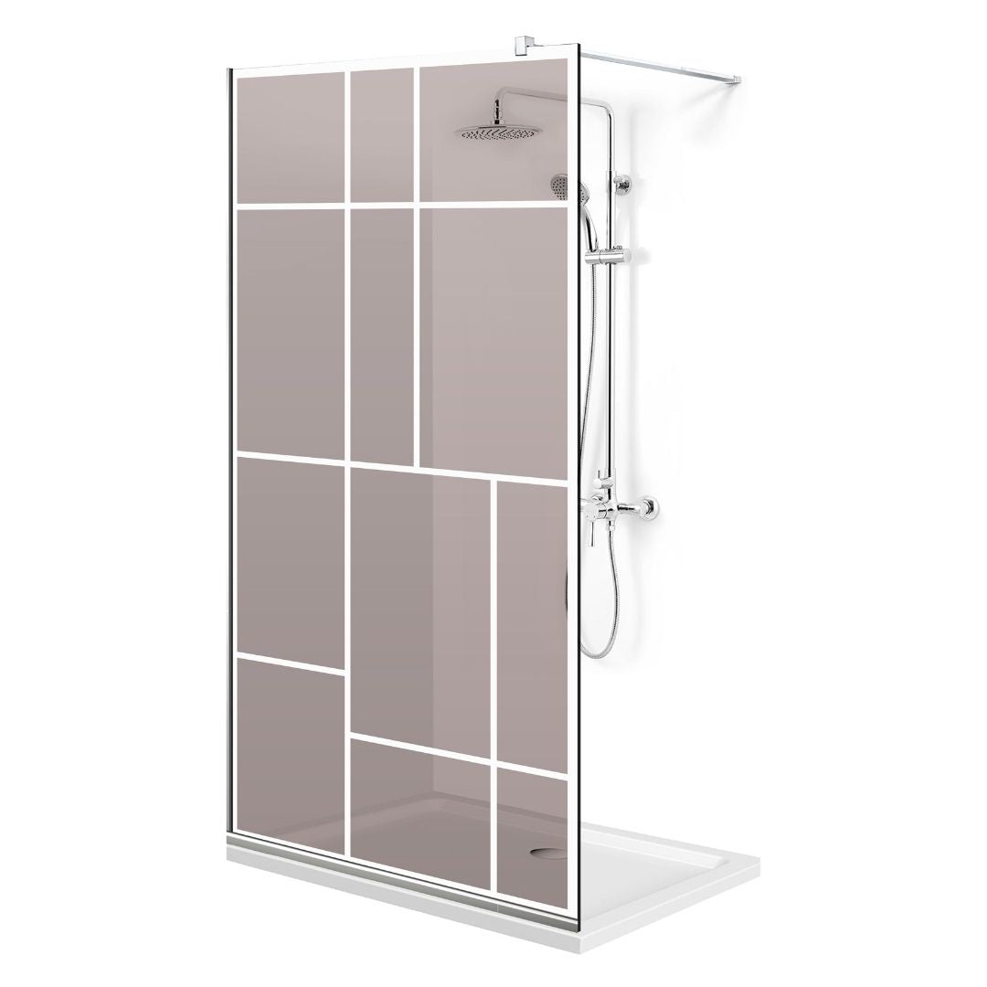 Paravan dus Walk-in, Perete dus Inox, #Bronz