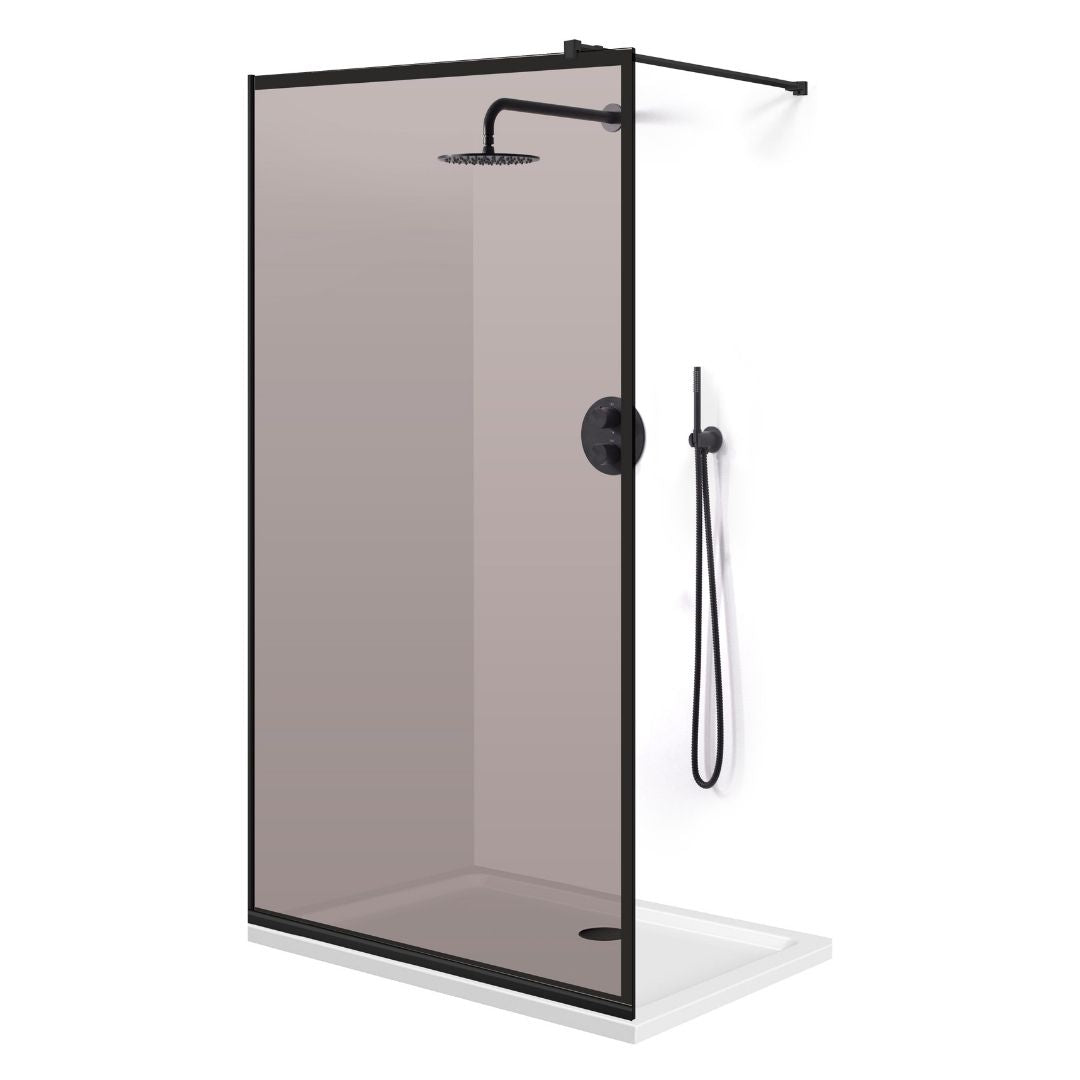 Shower Screens Walk-in, Black shower wall, #Bronze #Bronze