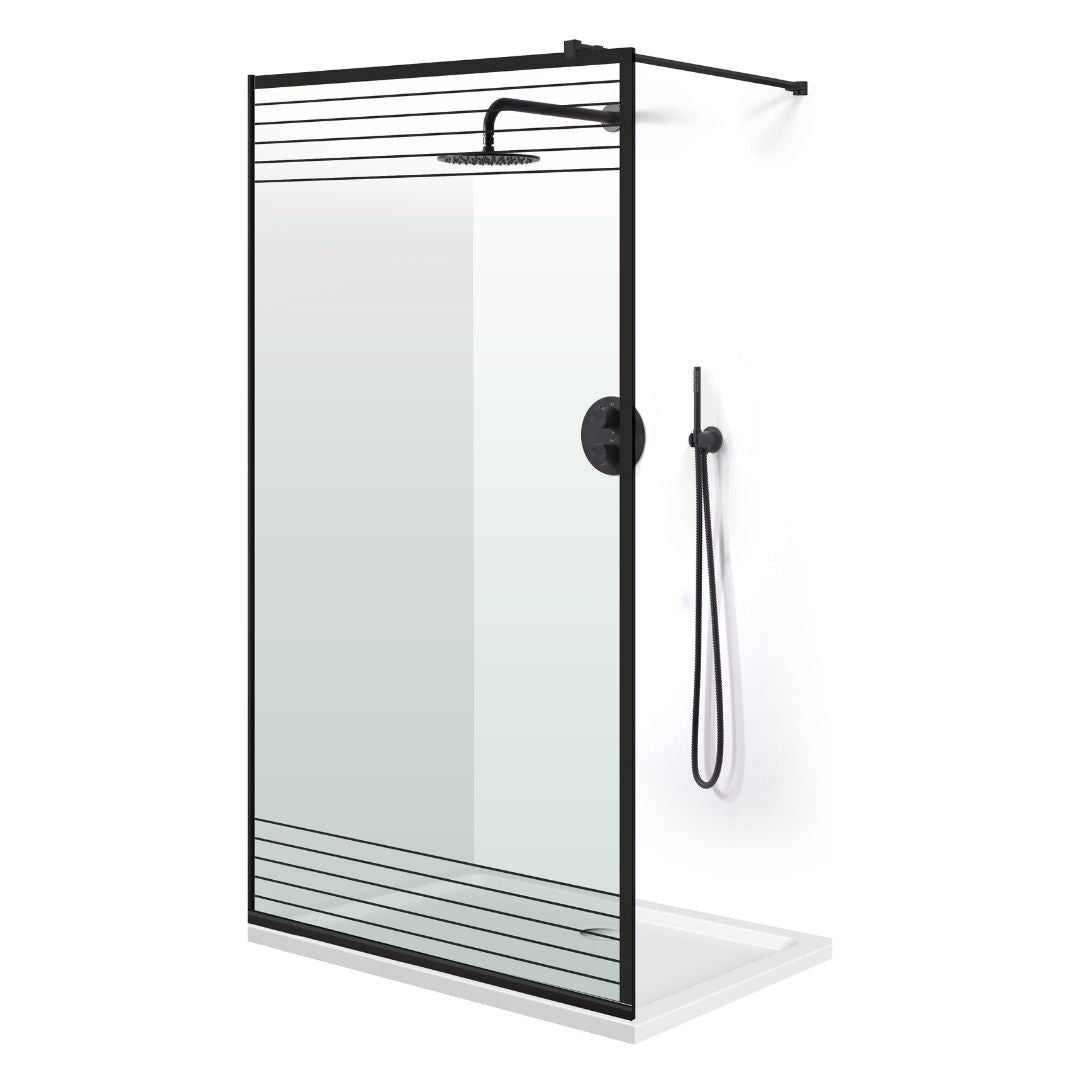 Shower Screens Walk-in, Black Shower Wall, #Clear #Crystal Clear