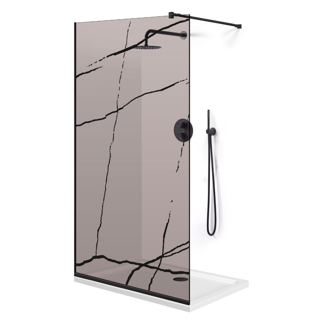 Shower Screens Walk-in, Black shower wall, #Bronze #Bronze