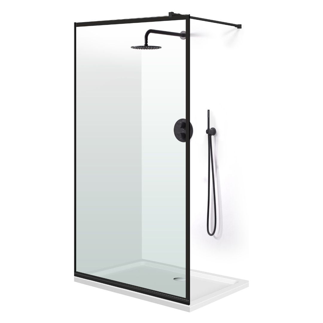 Shower Screens Walk-in, Black Shower Wall, #Clear #Crystal Clear
