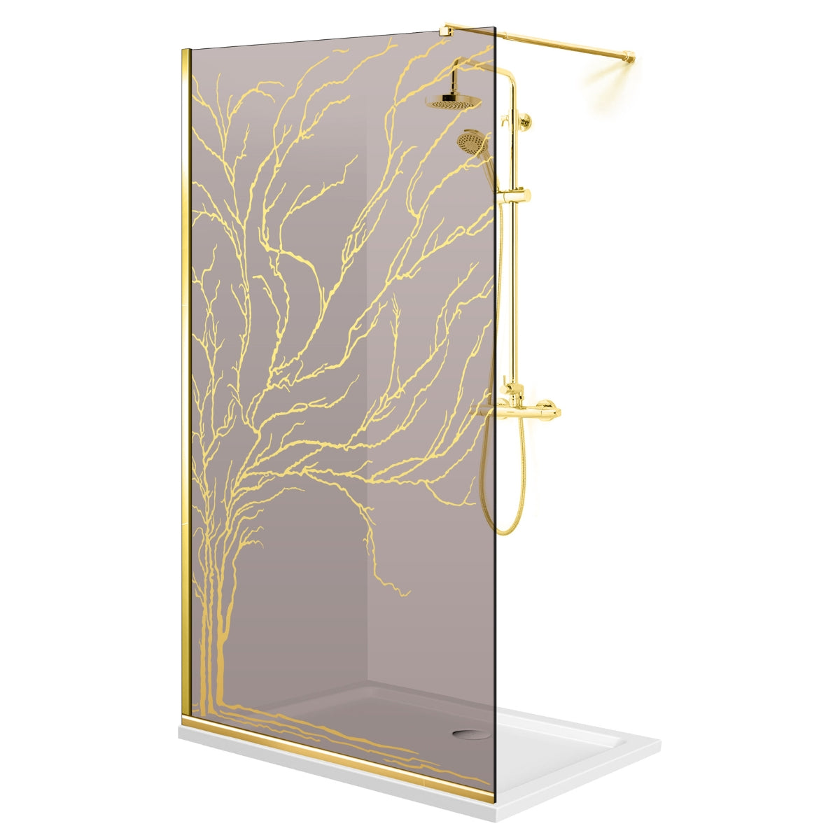 Shower Screens Walk-in, Shower Wall Gold, #Bronze #Bronze