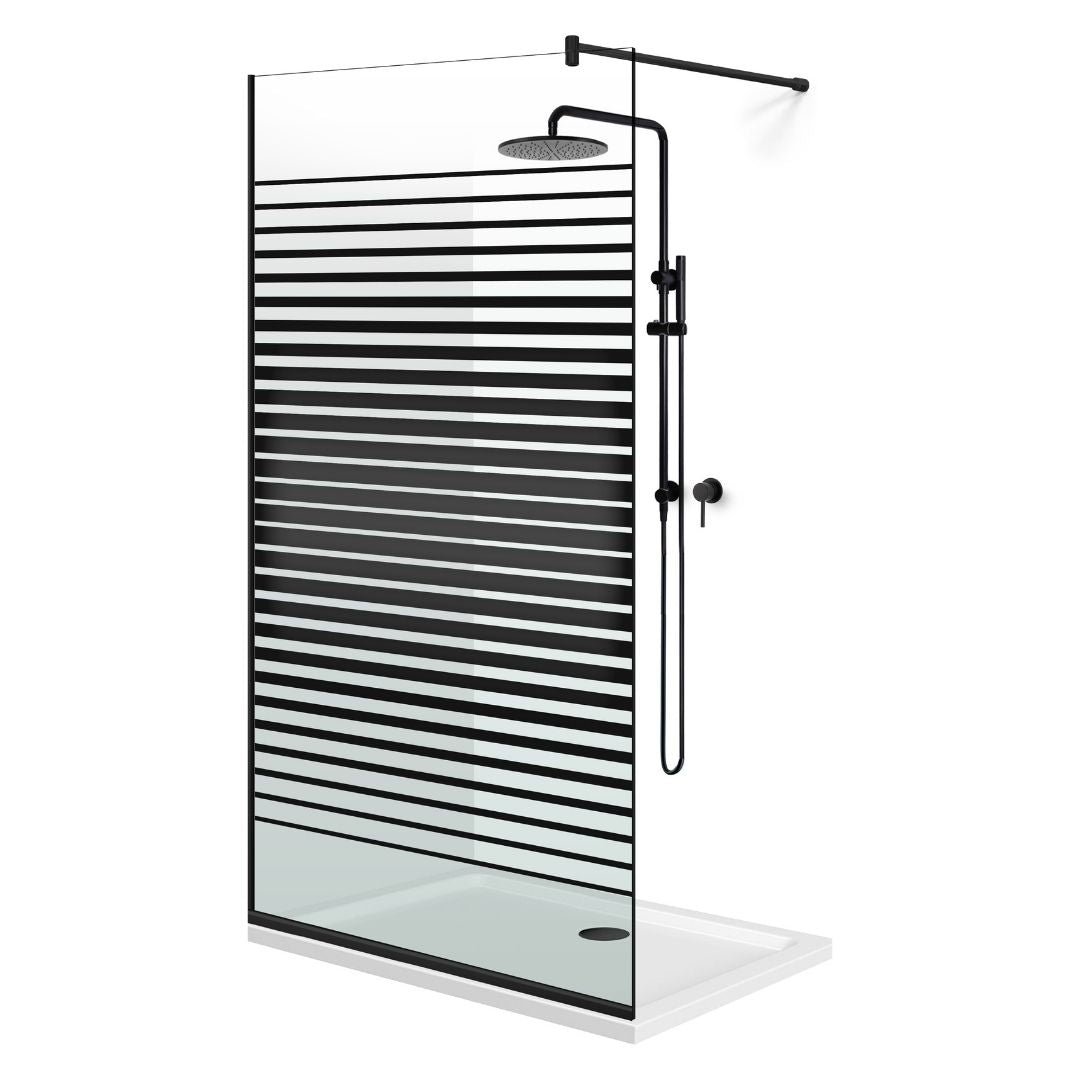 Shower Screens Walk-in, Black Shower Wall, #Clear #Víztiszta