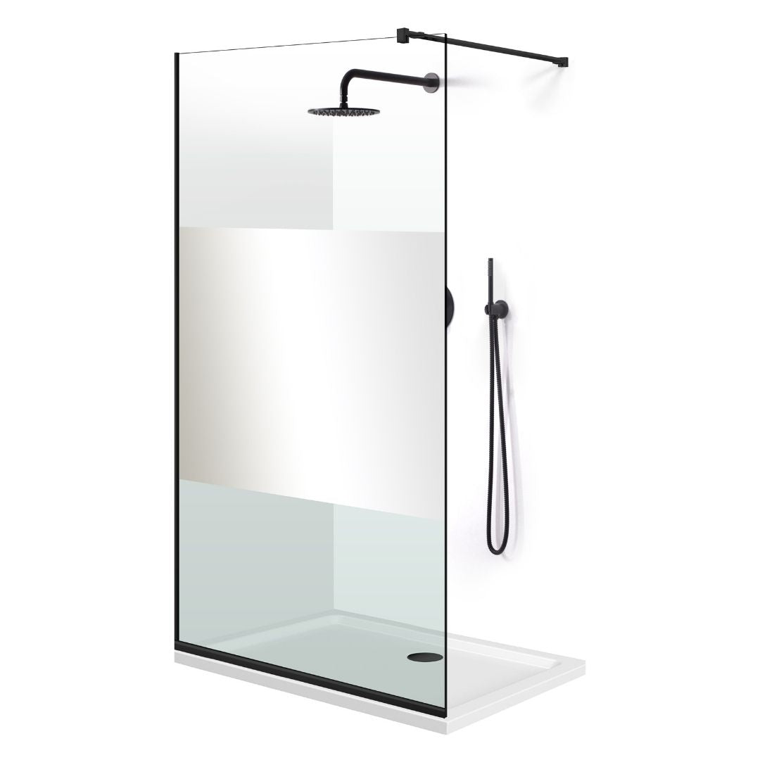 Shower Screens Walk-in, Black Shower Wall, #Clear #Víztiszta