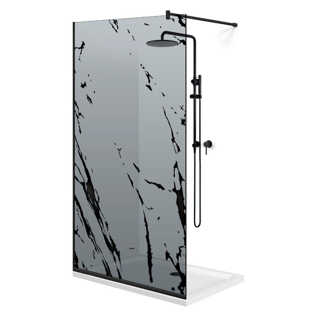 Shower Screens Walk-in, Black shower wall, #Grey #Grey