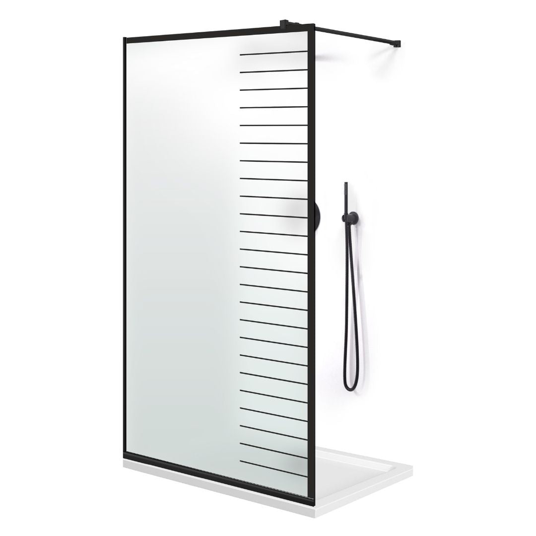 Shower Screens Walk-in, Black Shower Wall, #Satiné #Matt