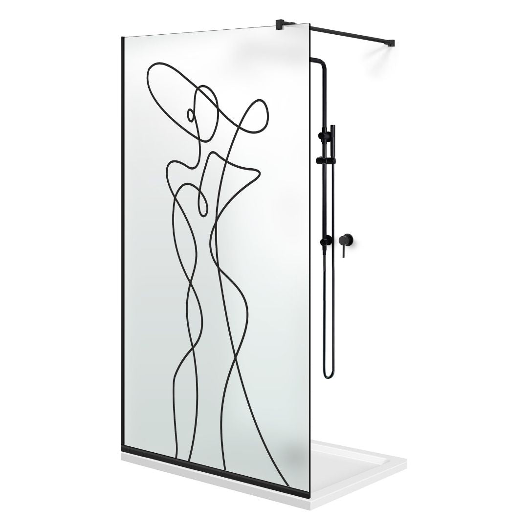 Shower Screens Walk-in, Black Shower Wall, #Satiné #Matt