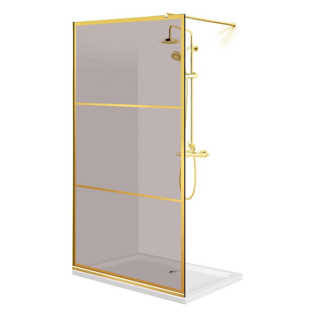 Shower Screens Walk-in, Shower Wall Gold, #Bronze #Bronze