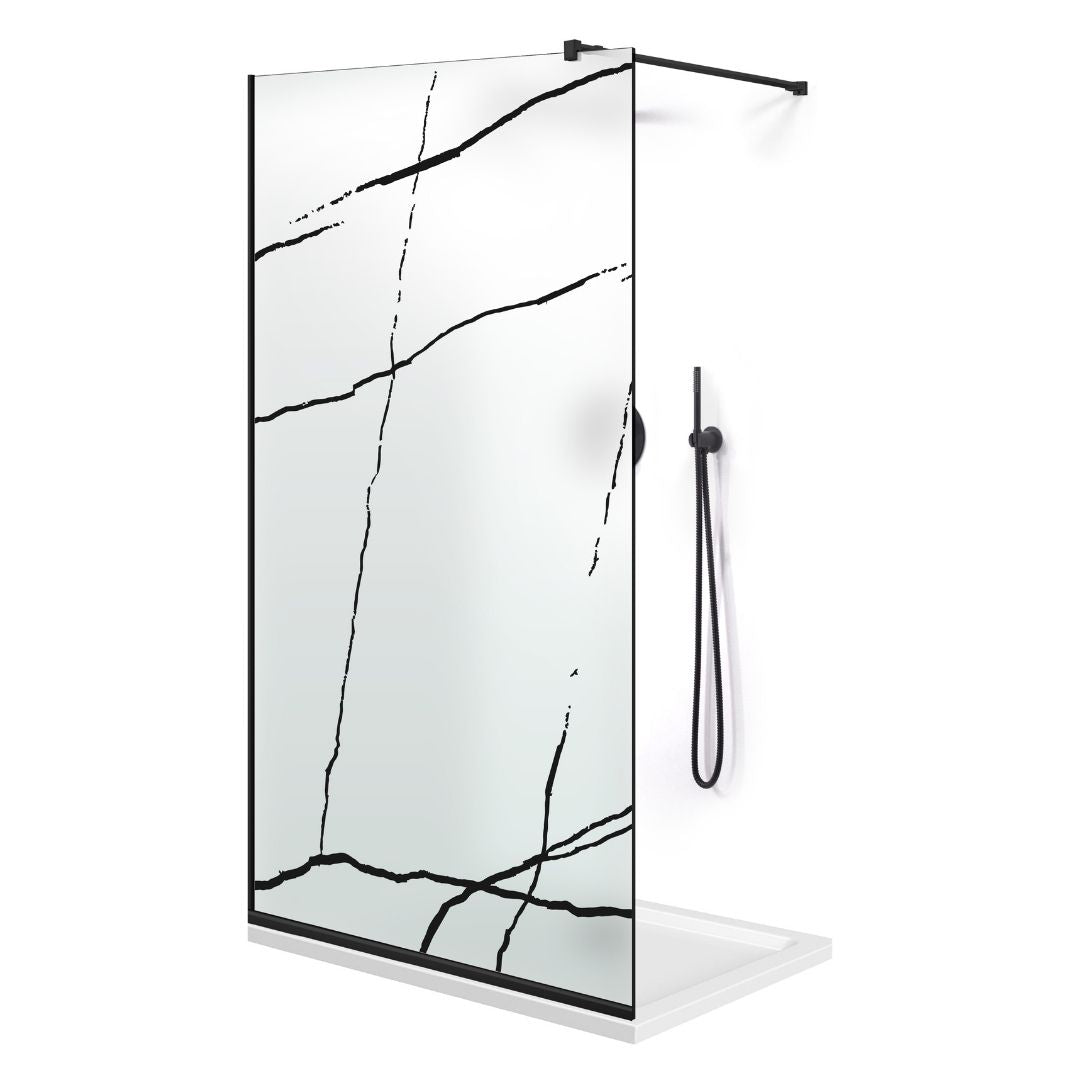 Shower Screens Walk-in, Black Shower Wall, #Satiné #Matt