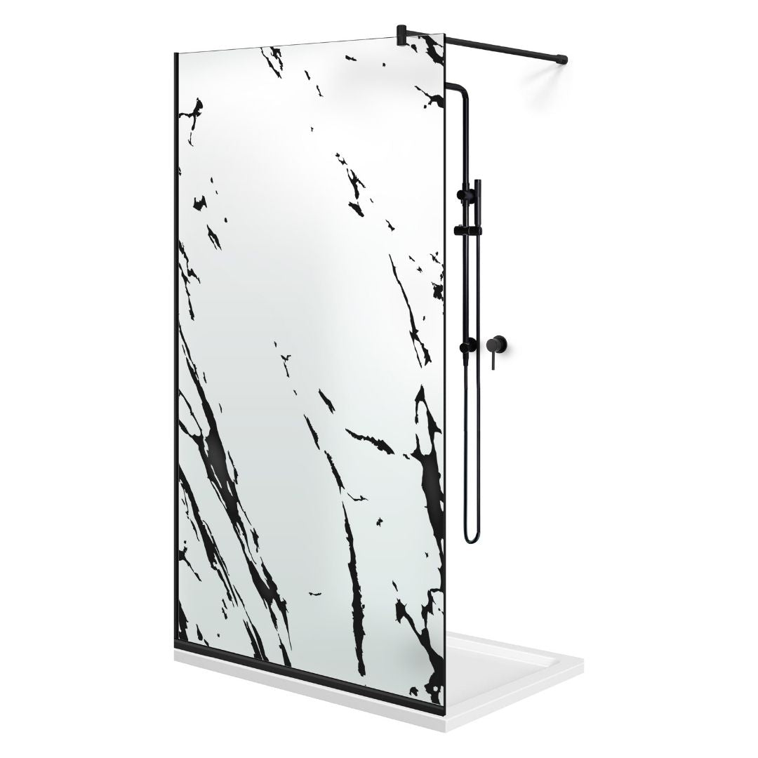 Shower Screens Walk-in, Black Shower Wall, #Satiné #Matt