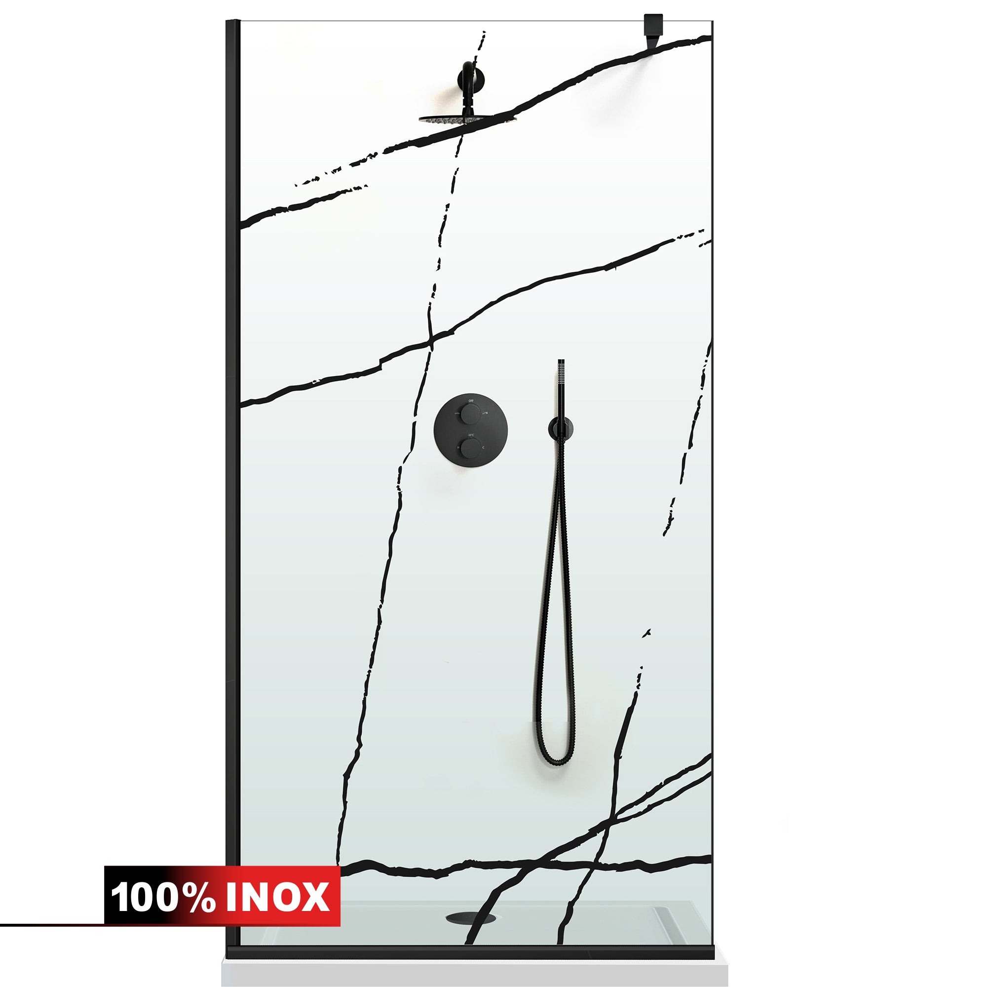 Shower Screens Walk-in, Black Shower Wall, #Clear #Crystal Clear