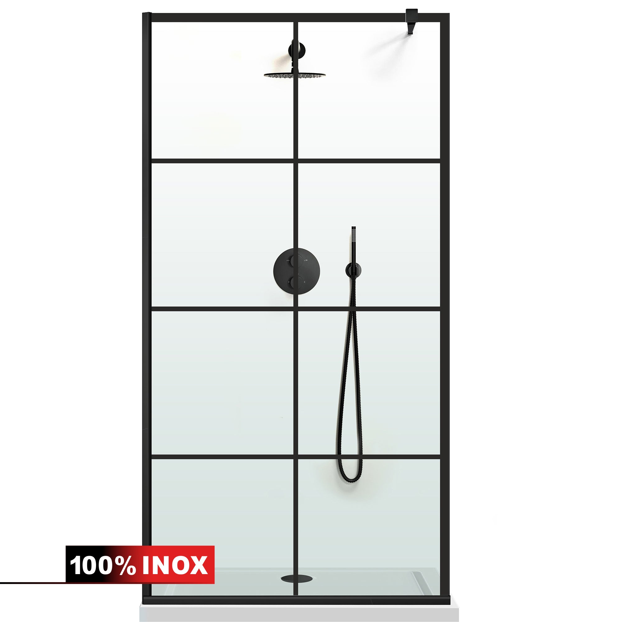 Shower Screens Walk-in, Black Shower Wall, #Clear #Crystal Clear