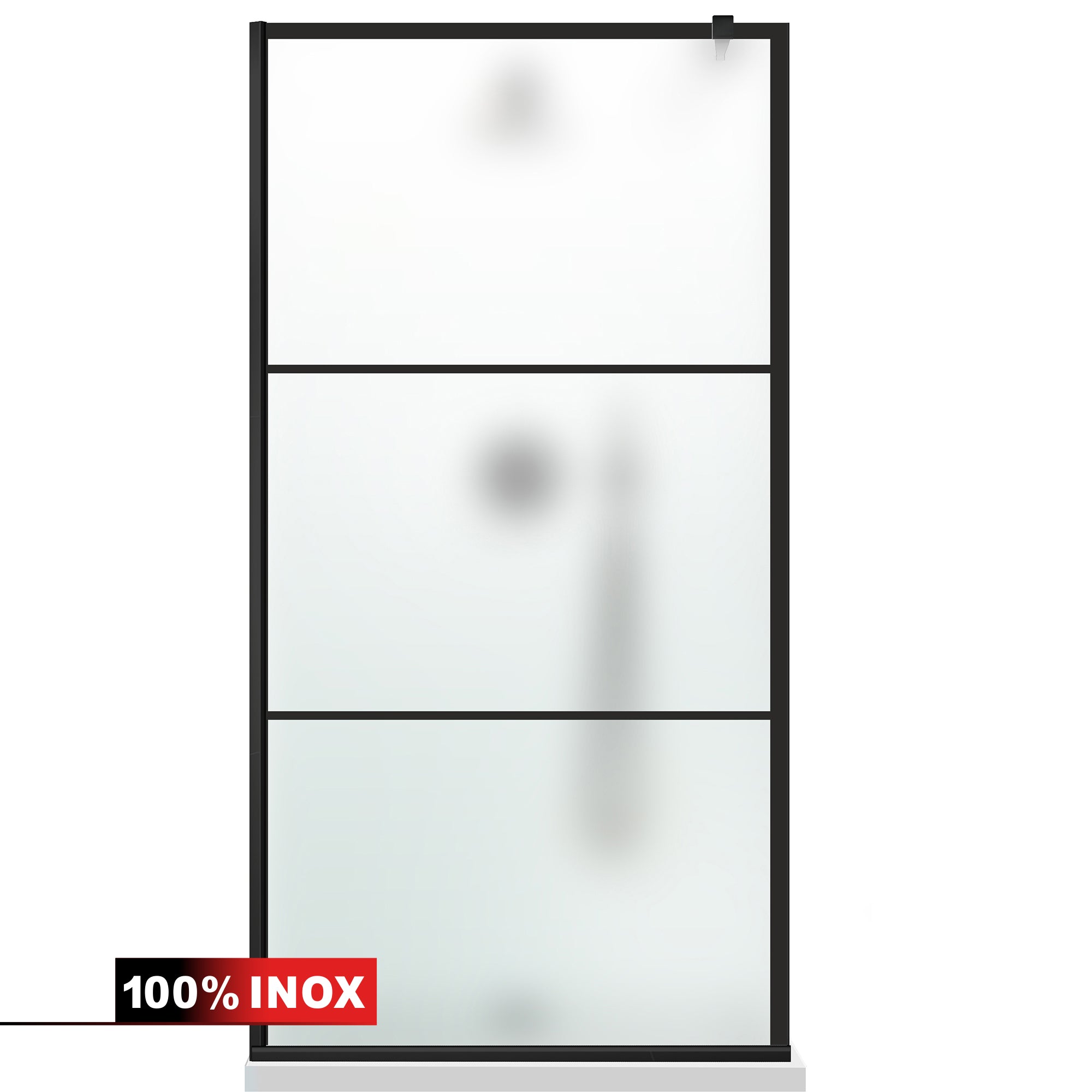Shower Screens Walk-in, Black Shower Wall, #Satiné #Matt