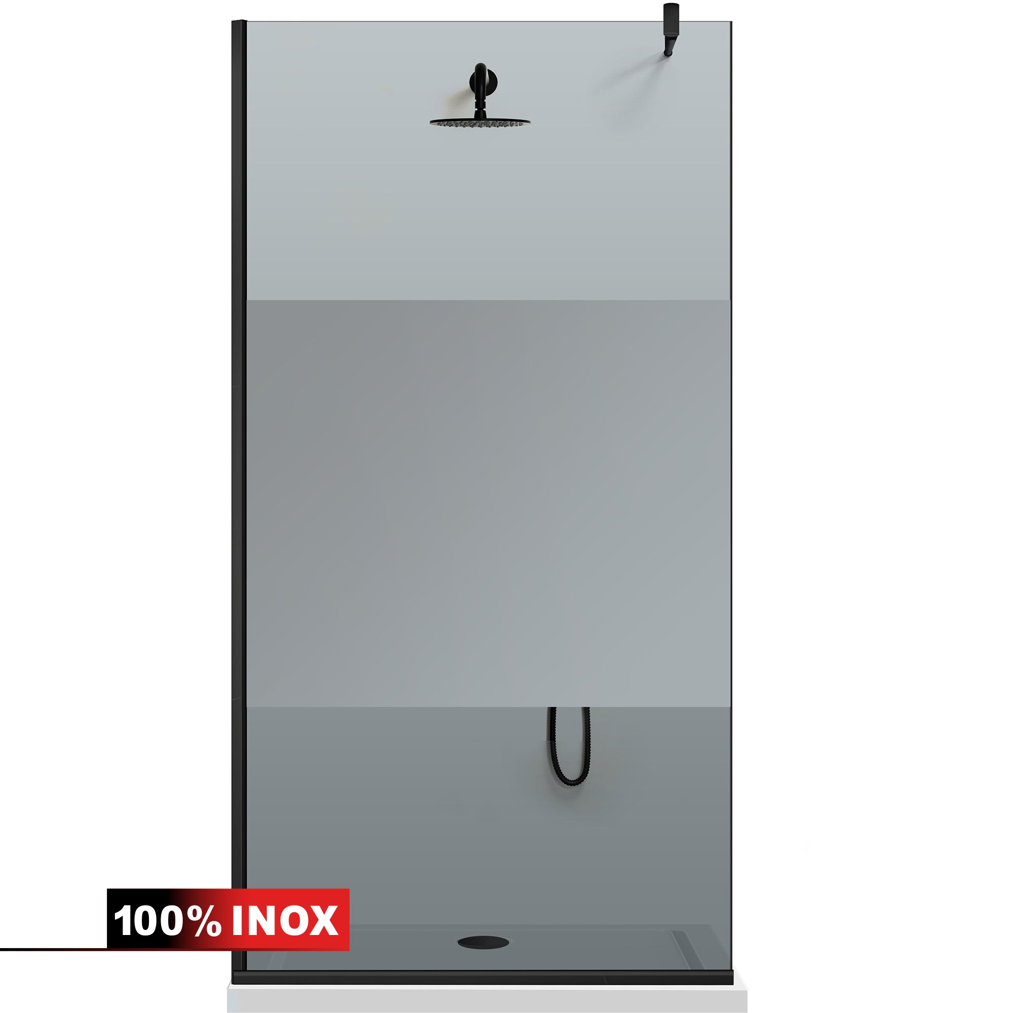 Shower Screens Walk-in, Black shower wall, #Grey #Grey