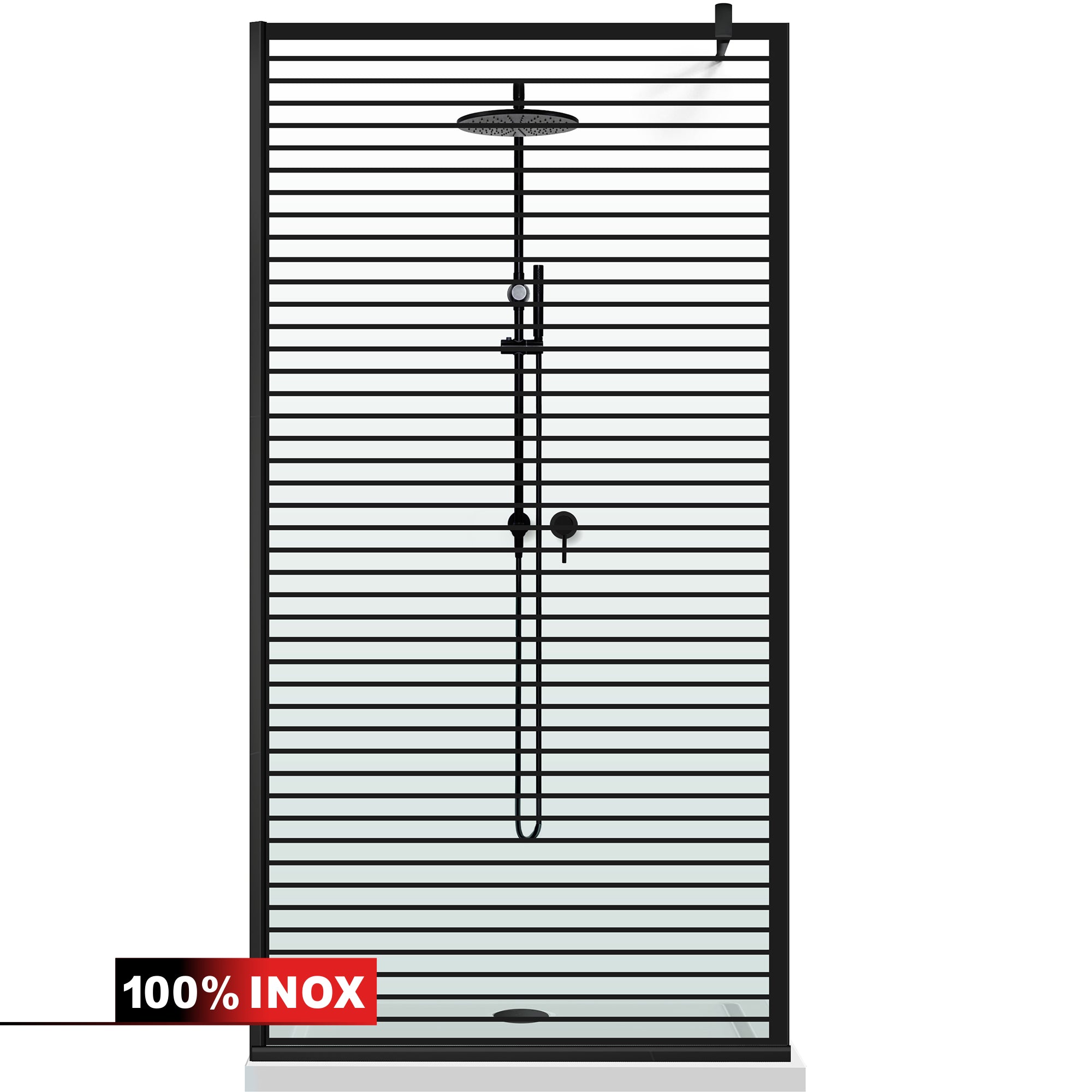 Shower Screens Walk-in, Black Shower Wall, #Clear #Víztiszta