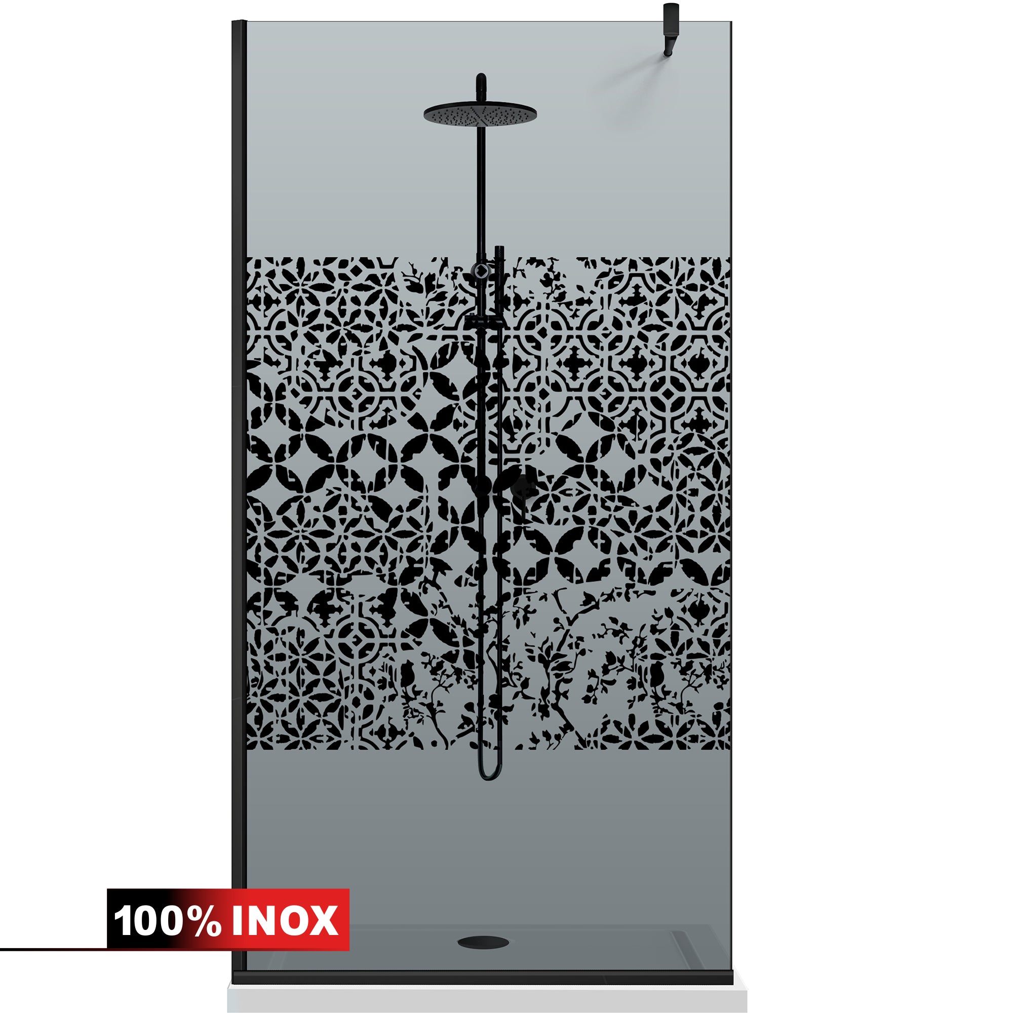 Shower Screens Walk-in, Black shower wall, #Grey #Grey