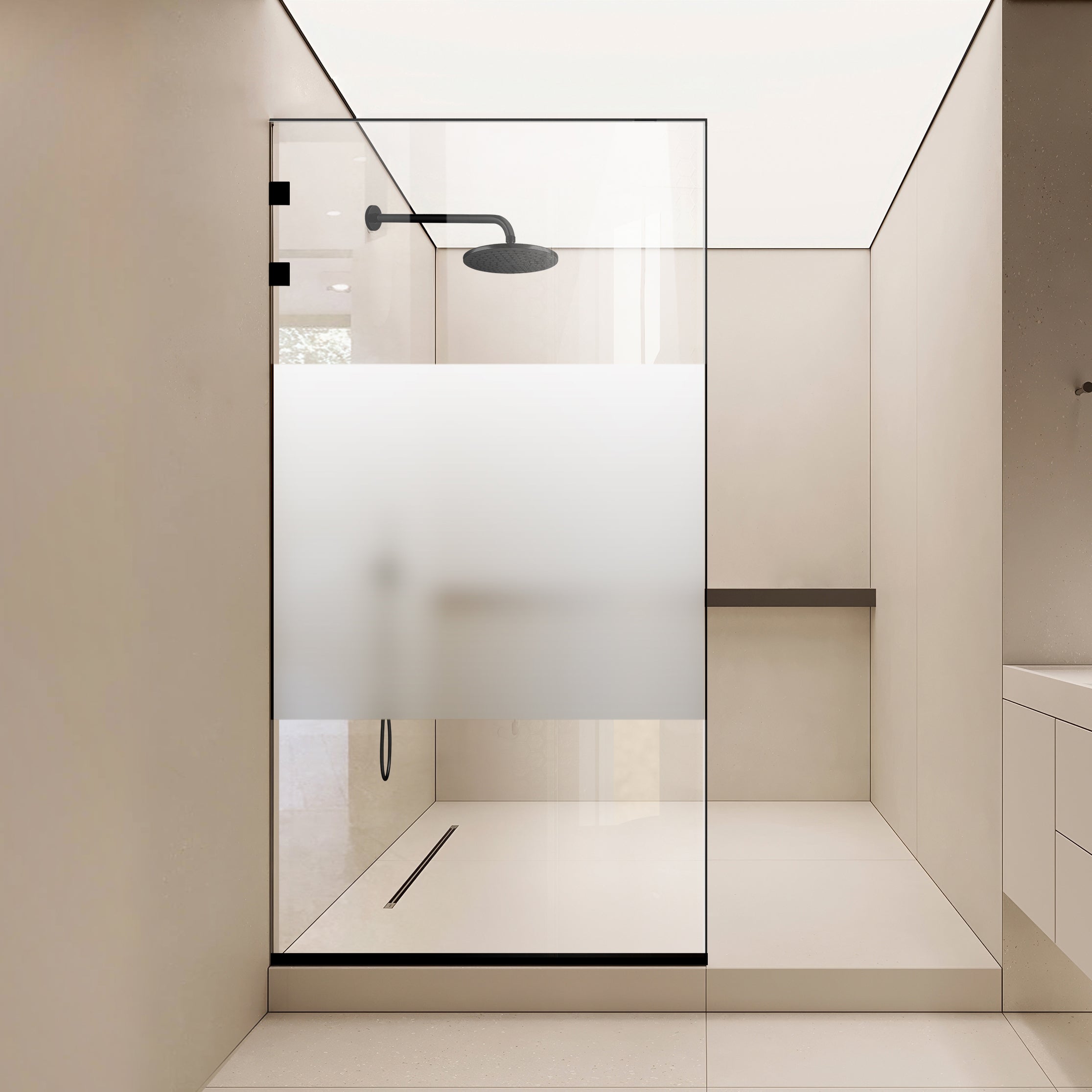 Shower Screens Walk-in, Shower wall Stainless steel, #Clear #Víztiszta