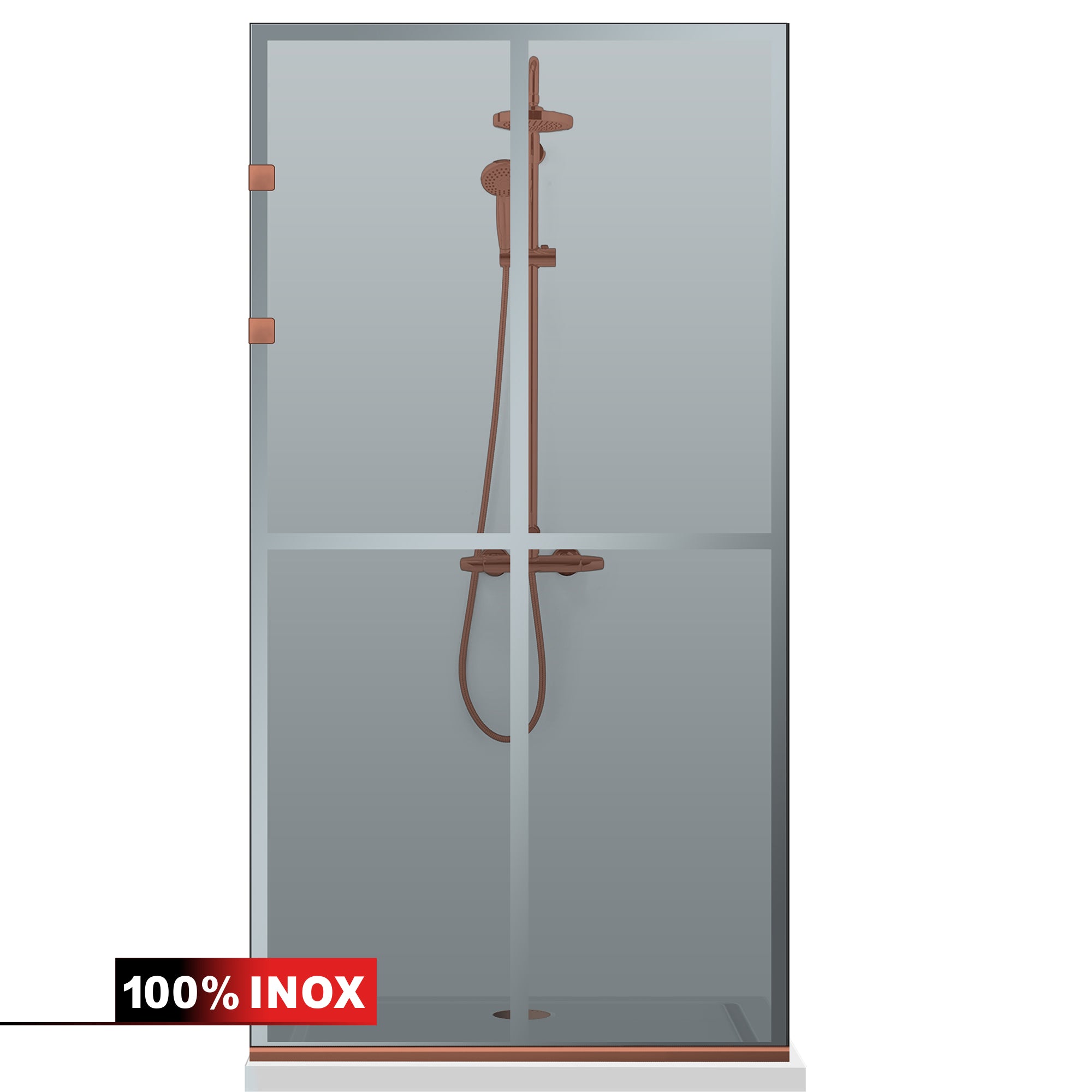 Shower Screens Walk-in, Stainless steel shower wall, copper #Grey