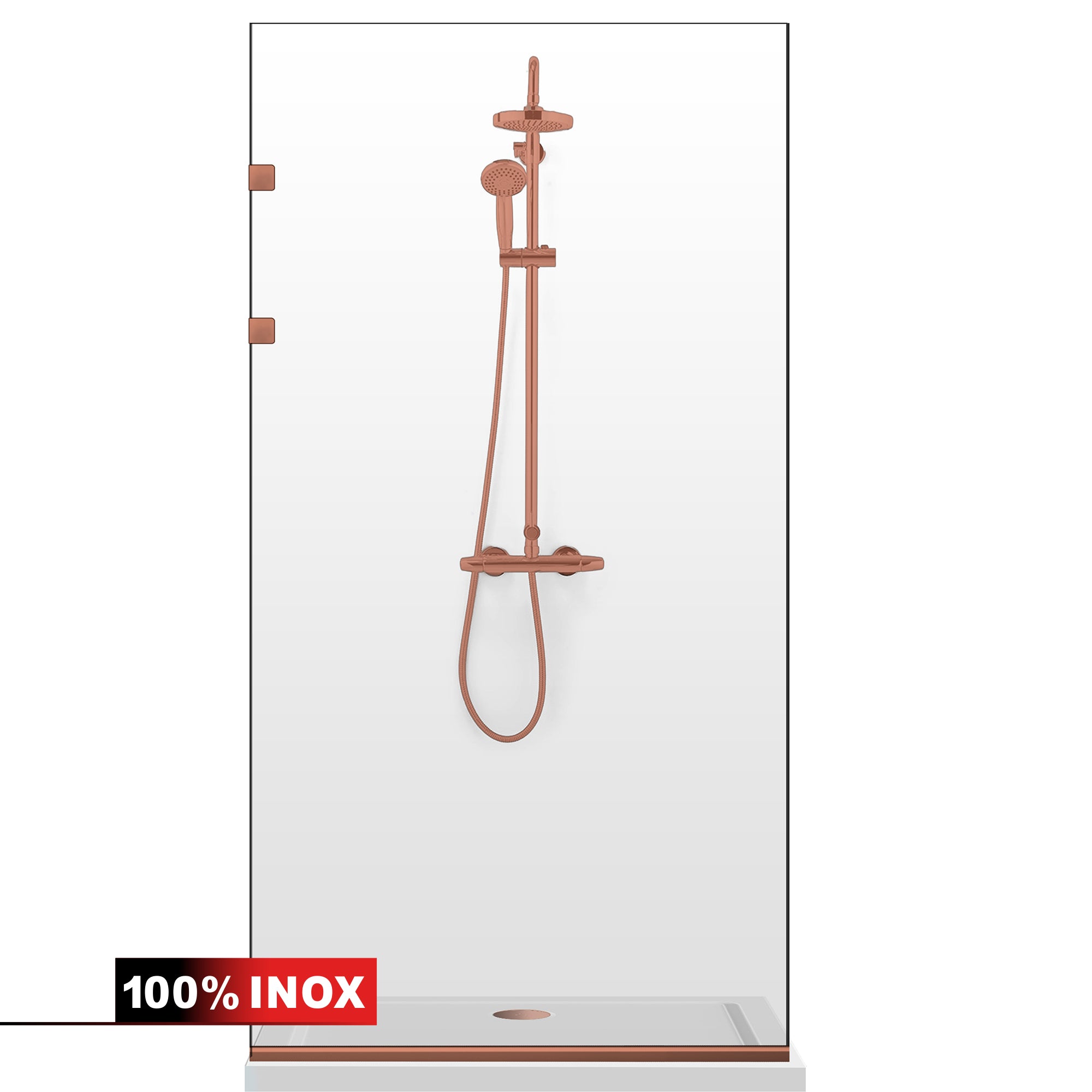 Shower Screens Walk-in, Stainless steel shower wall, matte black, #Clear #Clear