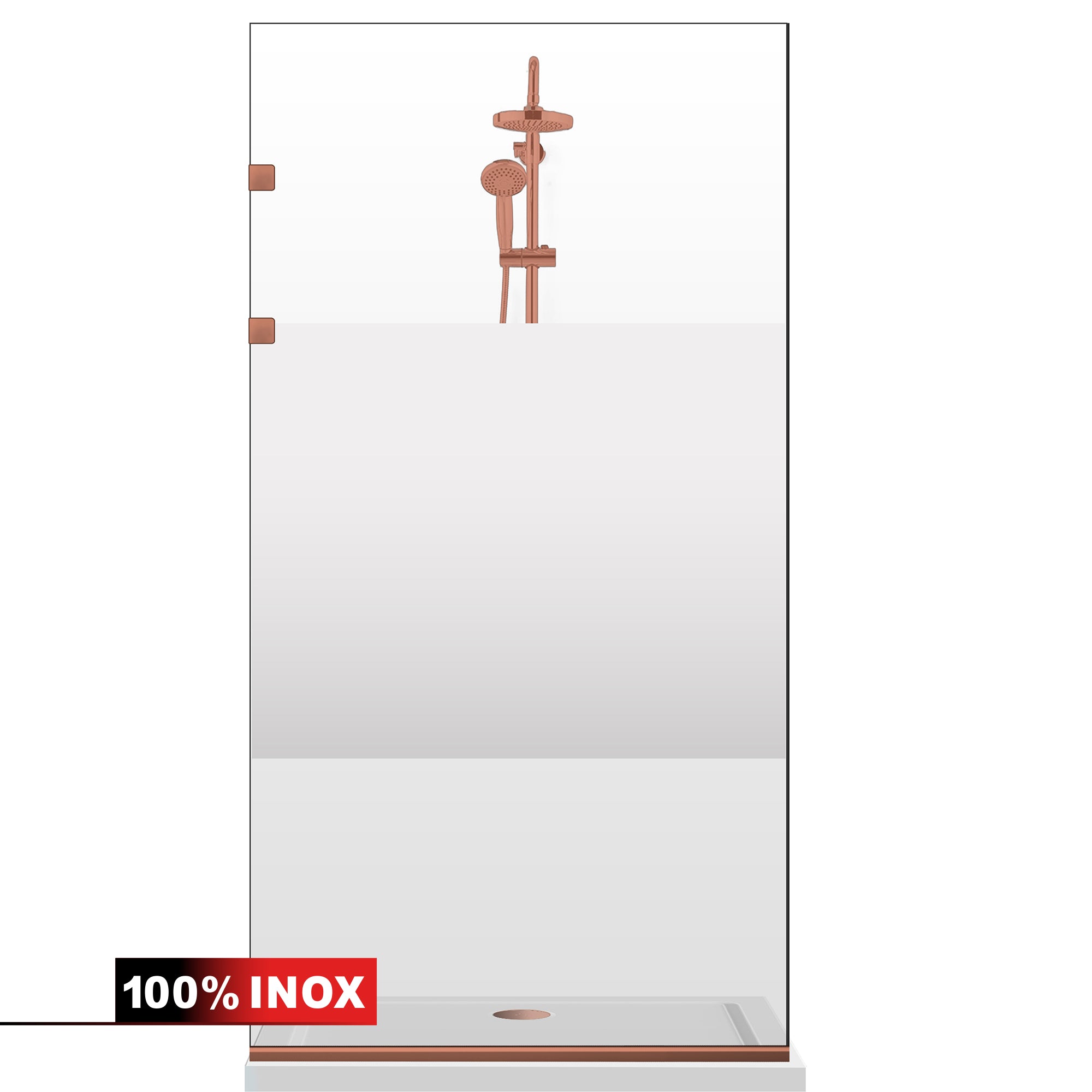 Shower Screens Walk-in, Stainless steel shower wall, matte black, #Clear #Clear