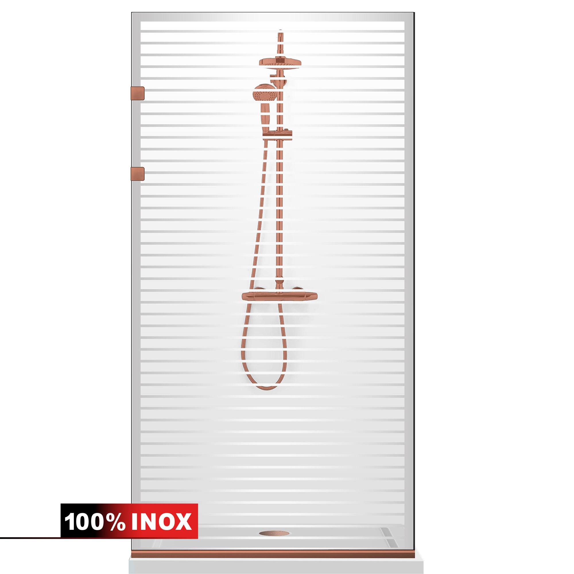 Shower Screens Walk-in, Stainless steel shower wall, matte black, #Clear #Clear