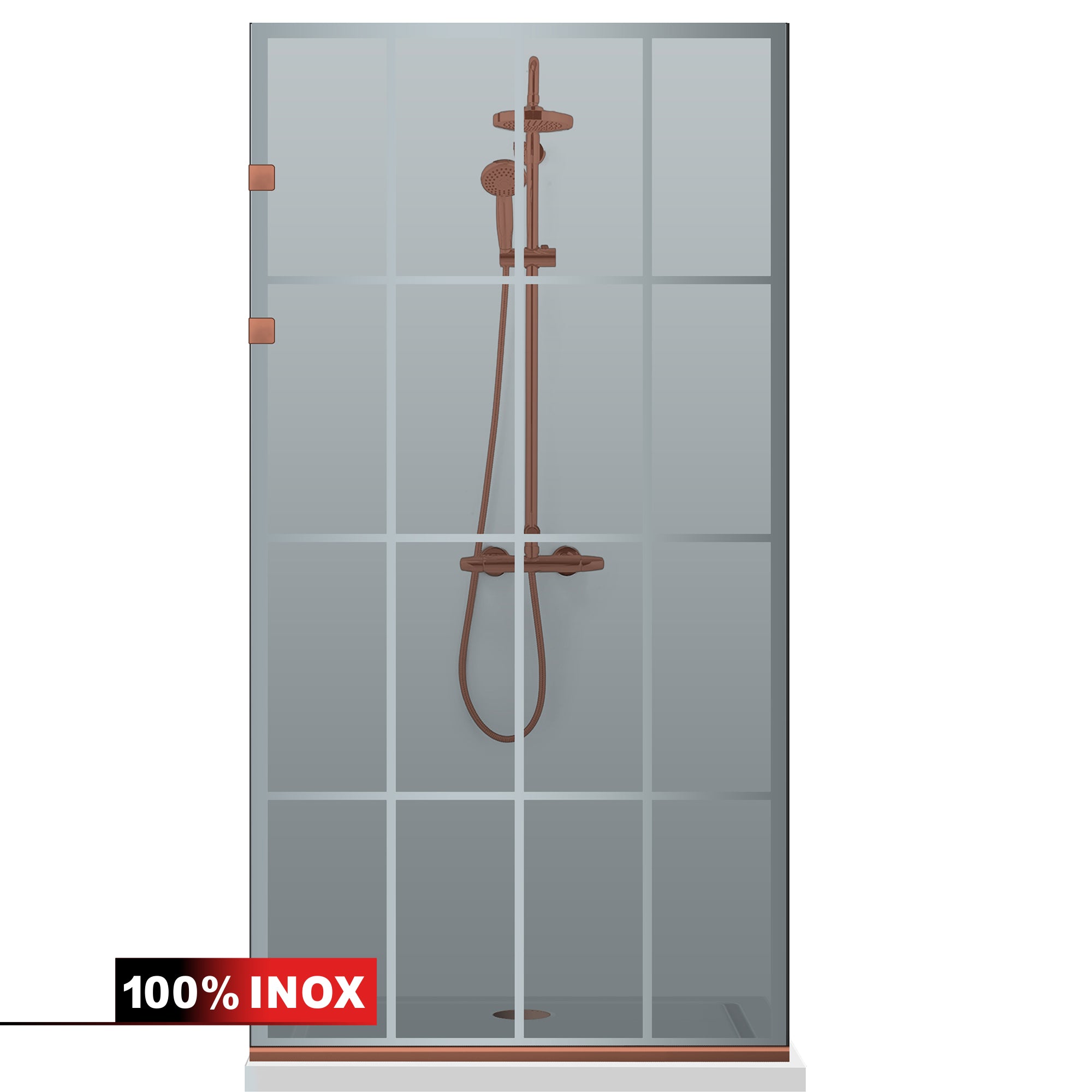 Shower Screens Walk-in, Stainless steel shower wall, copper #Grey