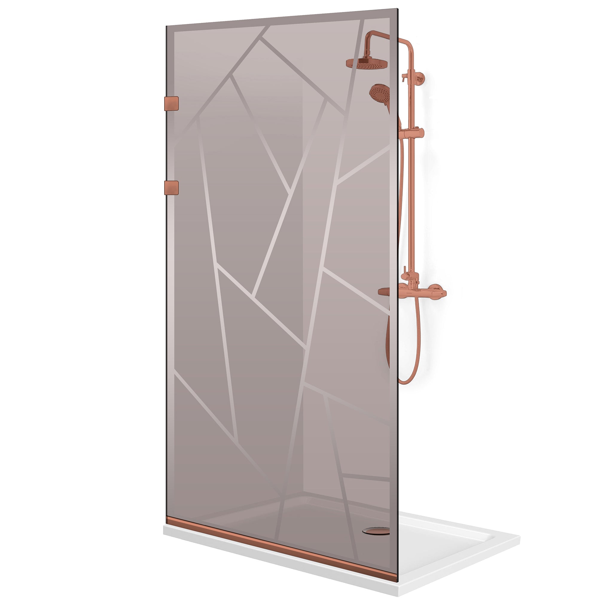 Shower Screens Walk-in, Stainless steel shower wall, copper #Bronze