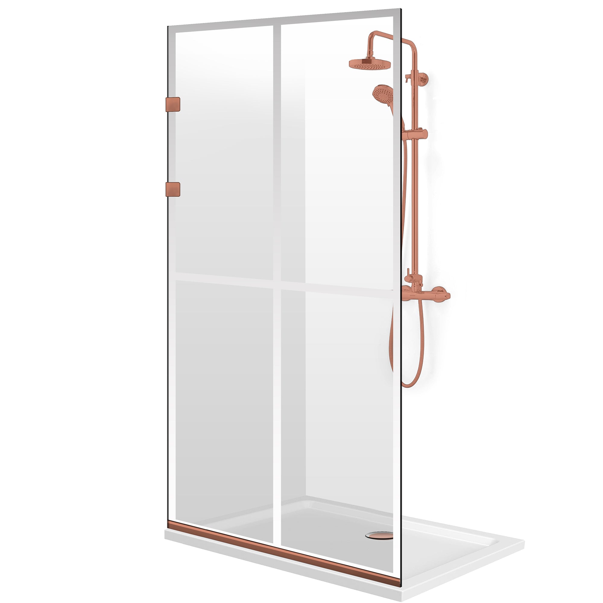 Shower Screens Walk-in, Stainless steel shower wall, matte black, #Clear #Clear