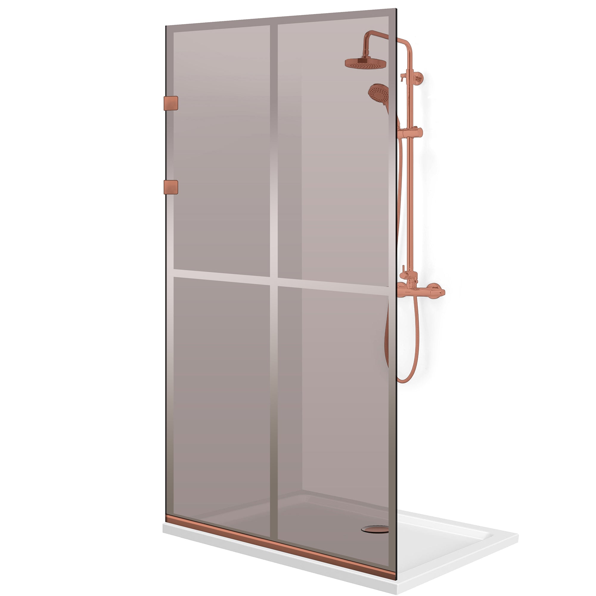 Shower Screens Walk-in, Stainless steel shower wall, copper #Bronze