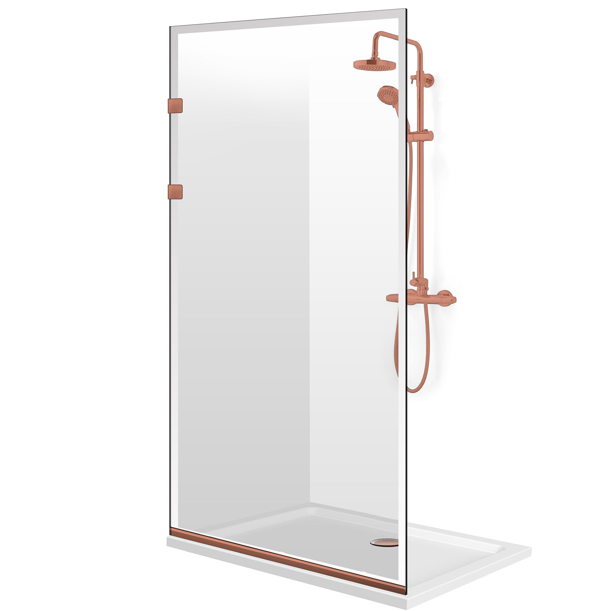 Shower Screens Walk-in, Stainless steel shower wall, matte black, #Clear #Clear