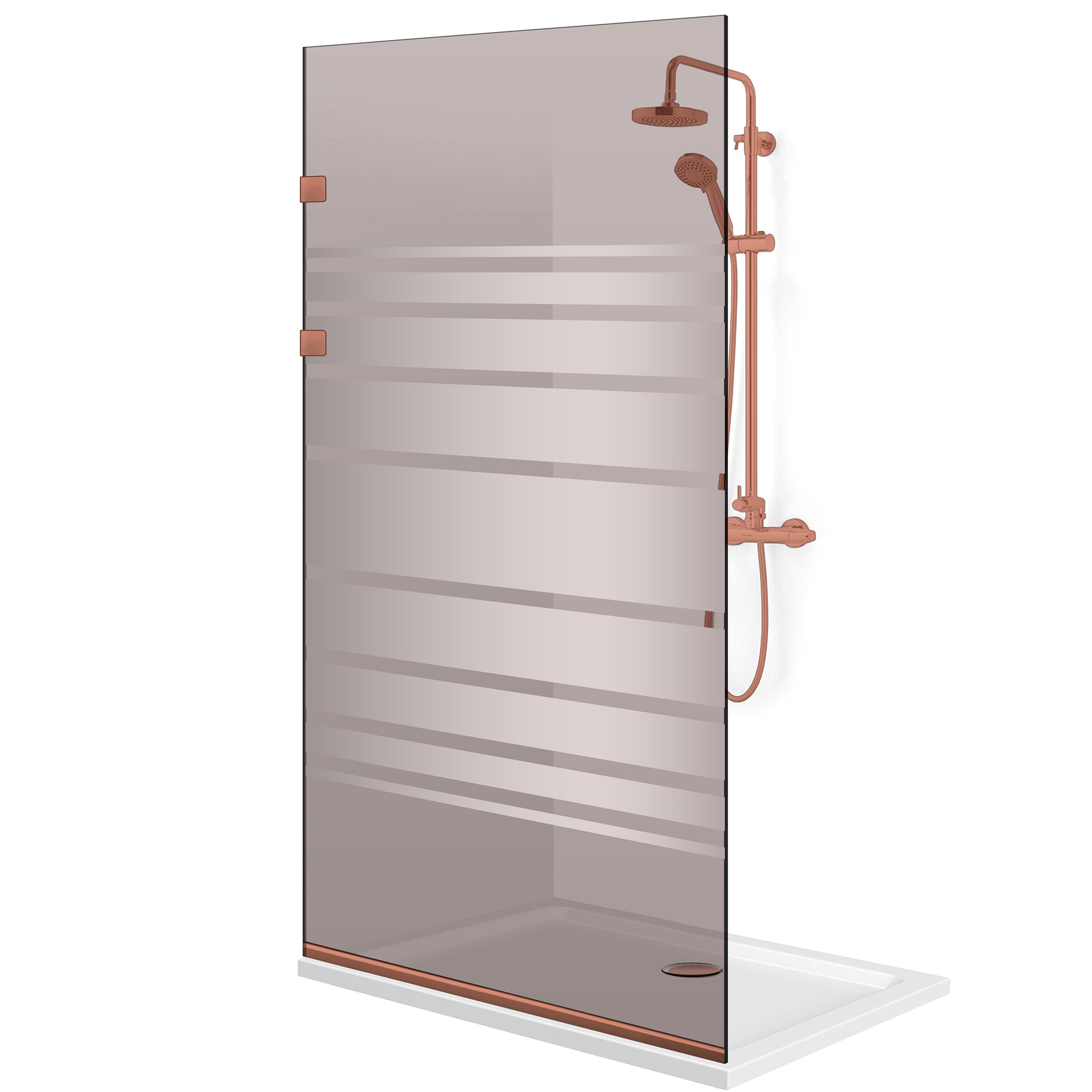 Shower Screens Walk-in, Stainless steel shower wall, copper #Bronze
