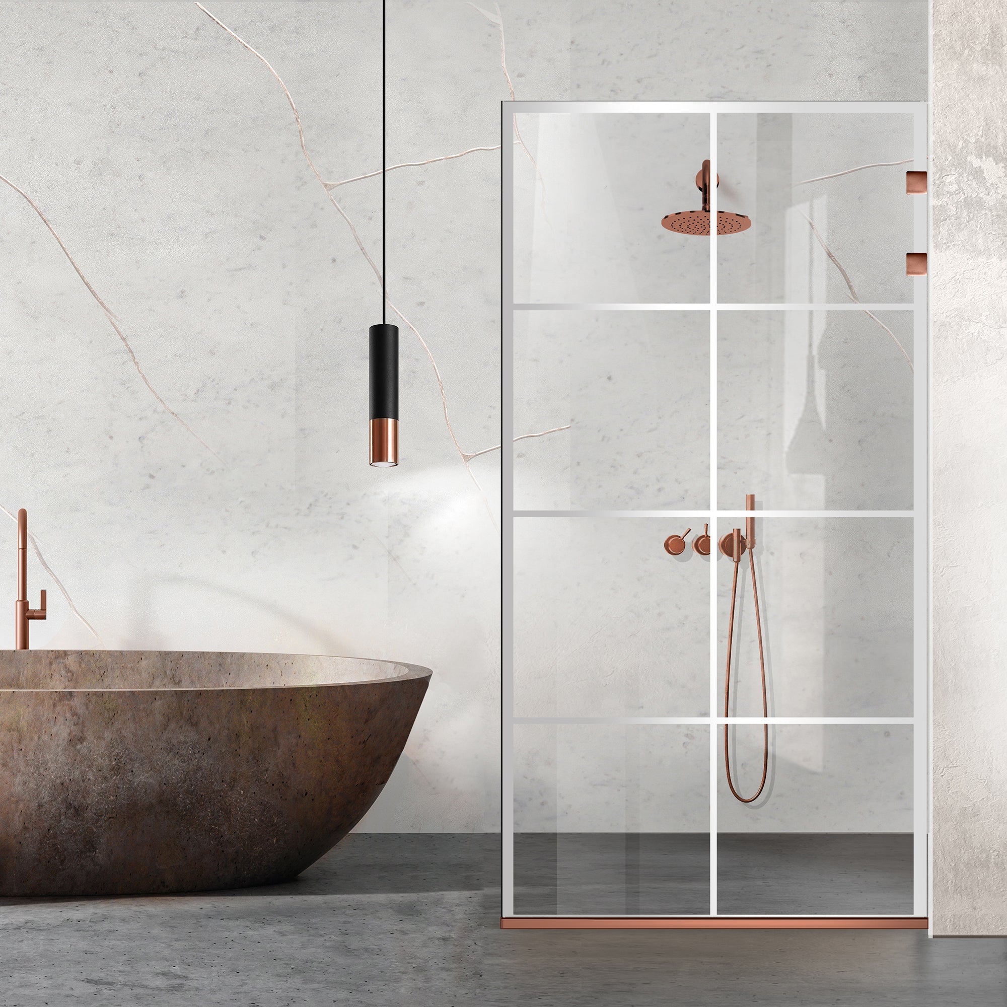 Shower Screens Walk-in, Stainless steel shower wall, matte black, #Clear #Clear