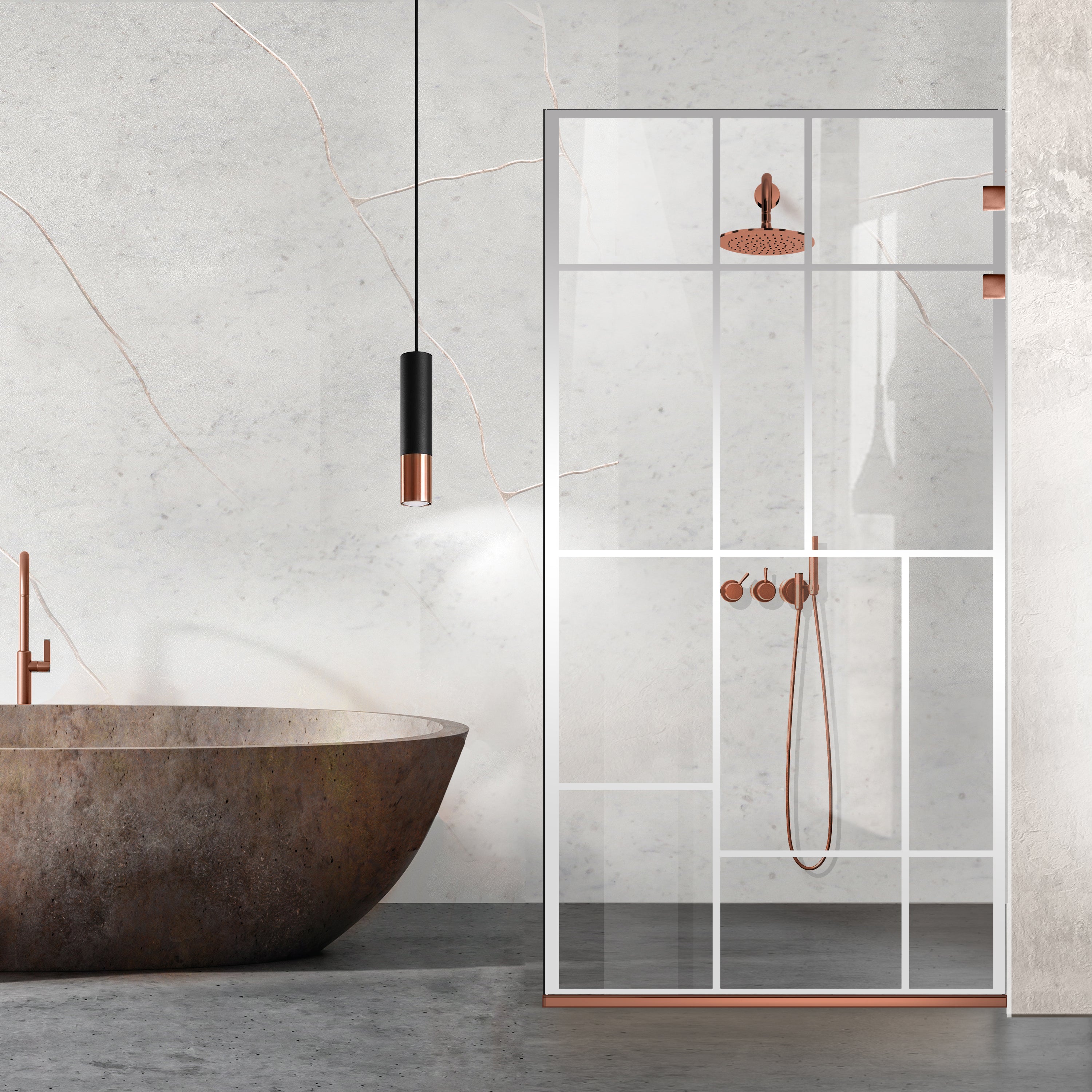 Shower Screens Walk-in, Stainless steel shower wall, matte black, #Clear #Clear