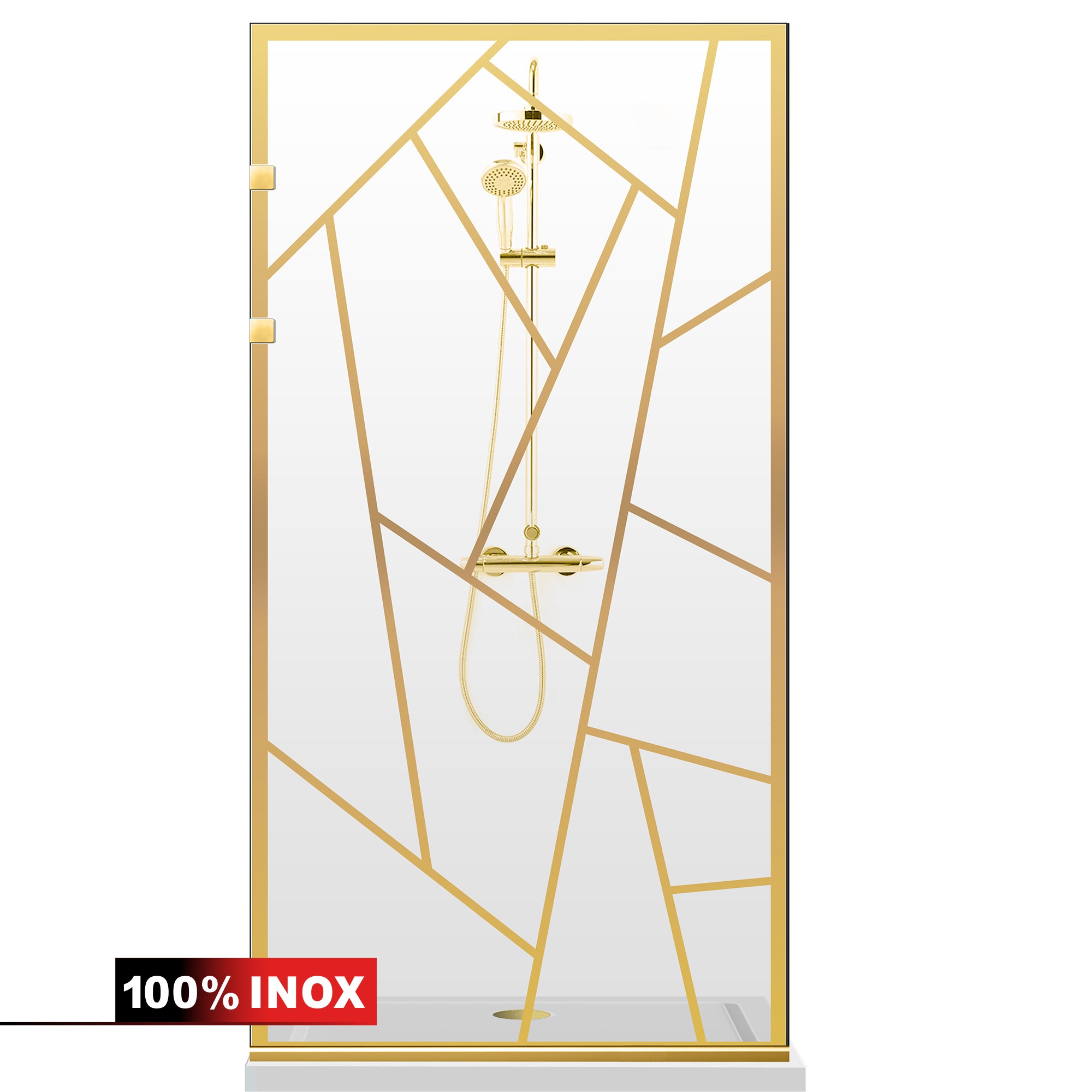 Shower Screens Walk-in, Stainless steel shower wall, gold, #Clear #Crystal clear