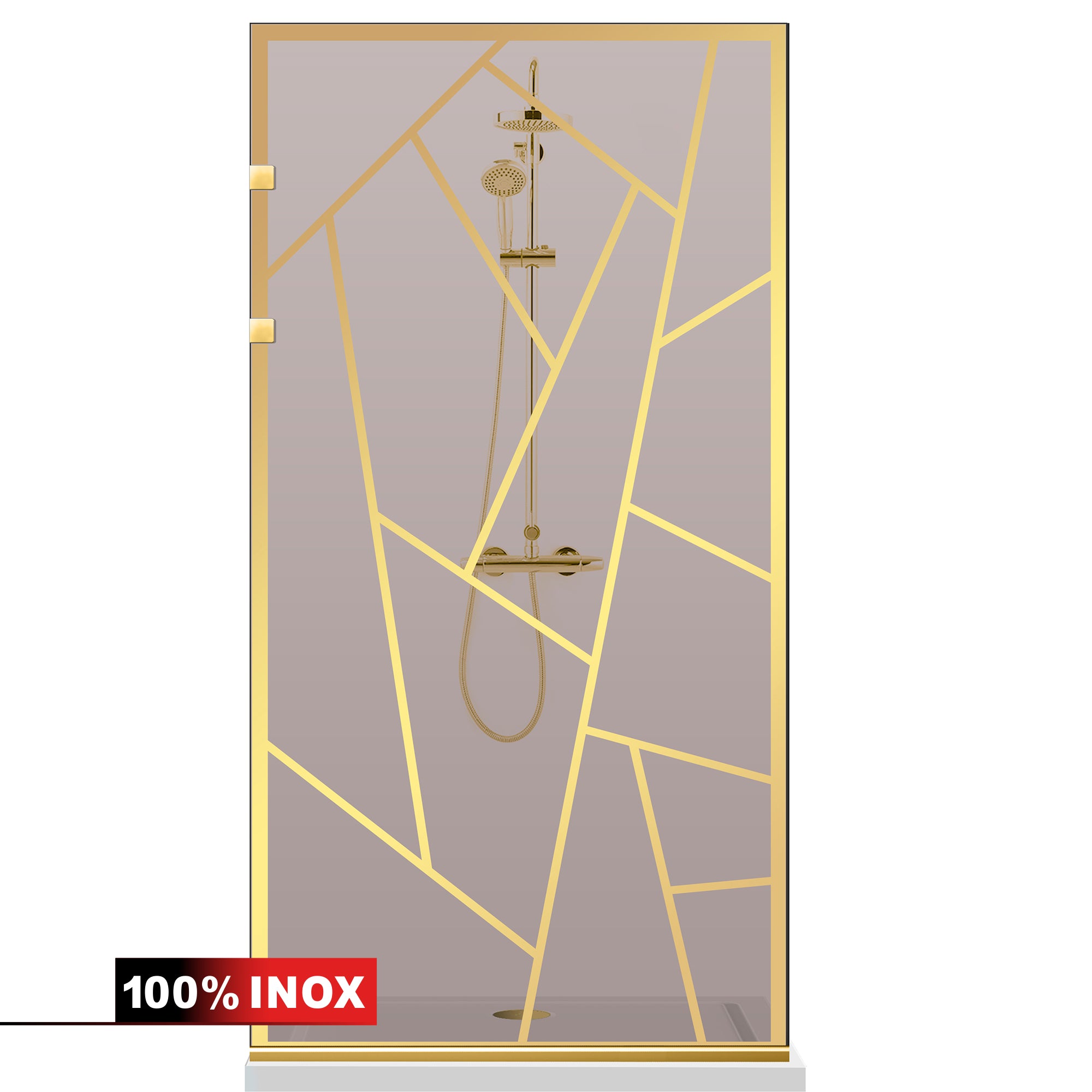 Shower Screens Walk-in, Stainless steel shower wall, gold #Bronze