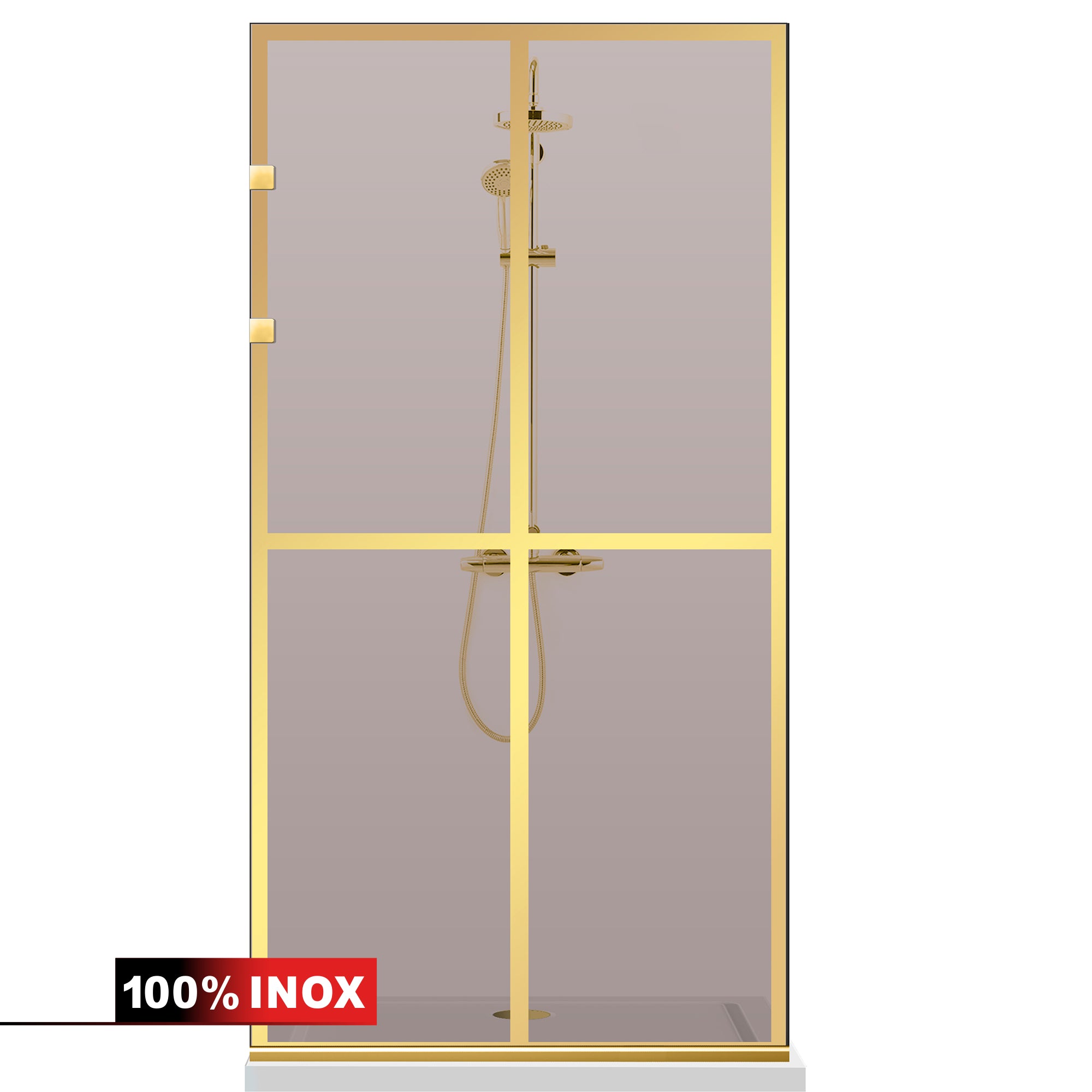 Shower Screens Walk-in, Stainless steel shower wall, gold #Bronze