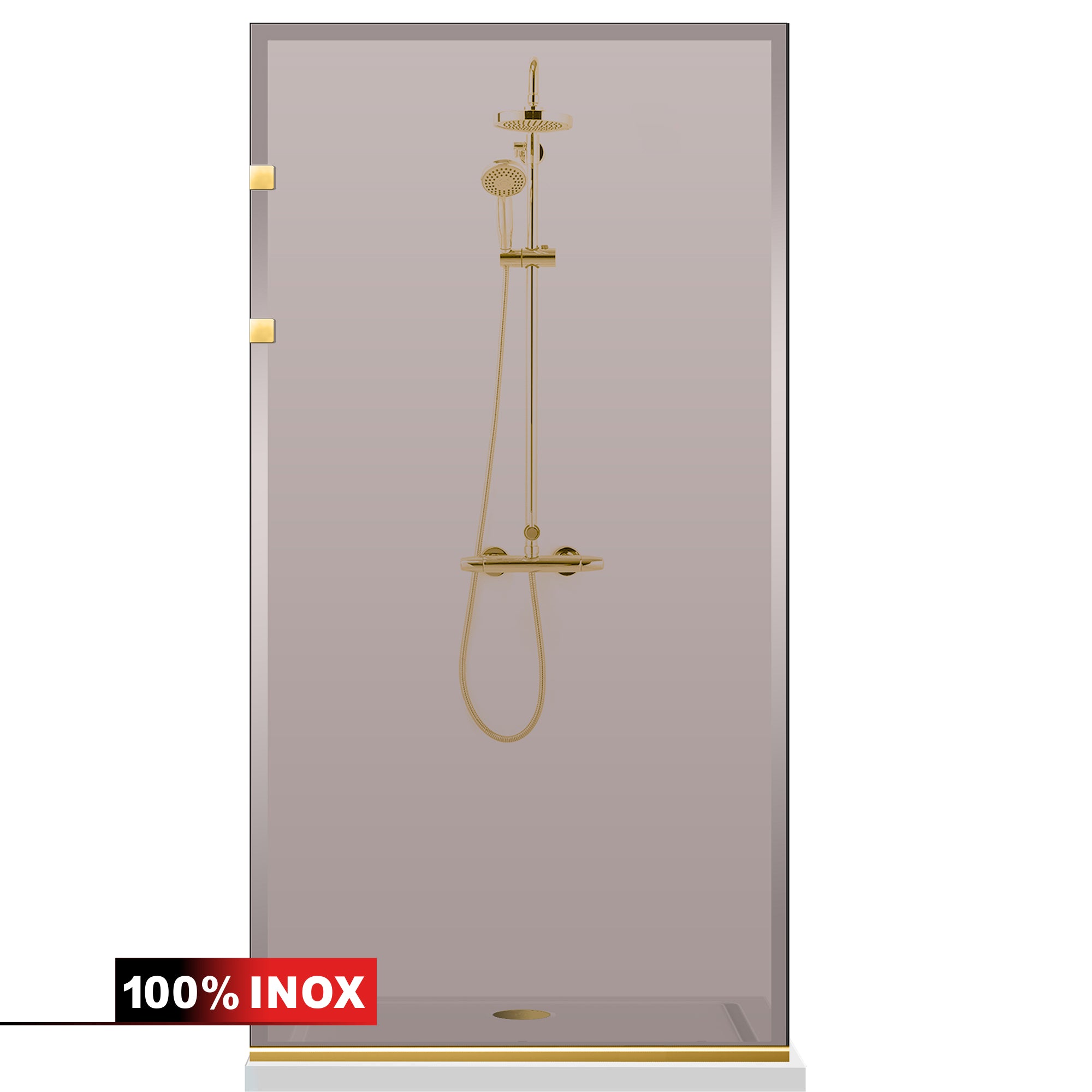 Shower Screens Walk-in, Stainless steel shower wall, gold #Bronze