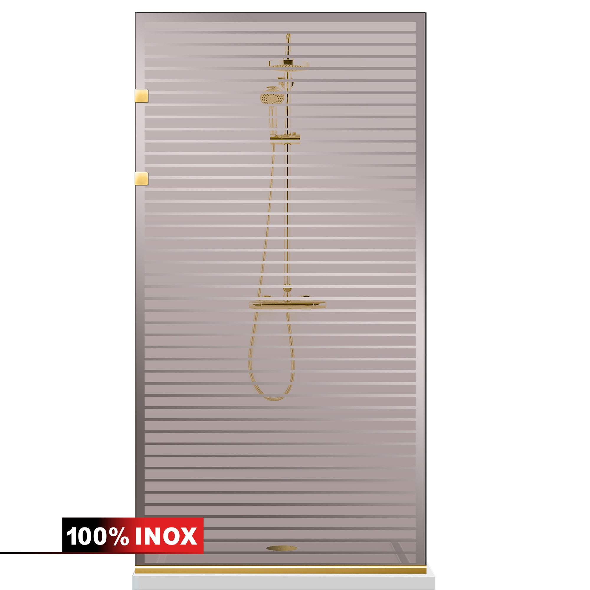 Shower Screens Walk-in, Stainless steel shower wall, gold #Bronze