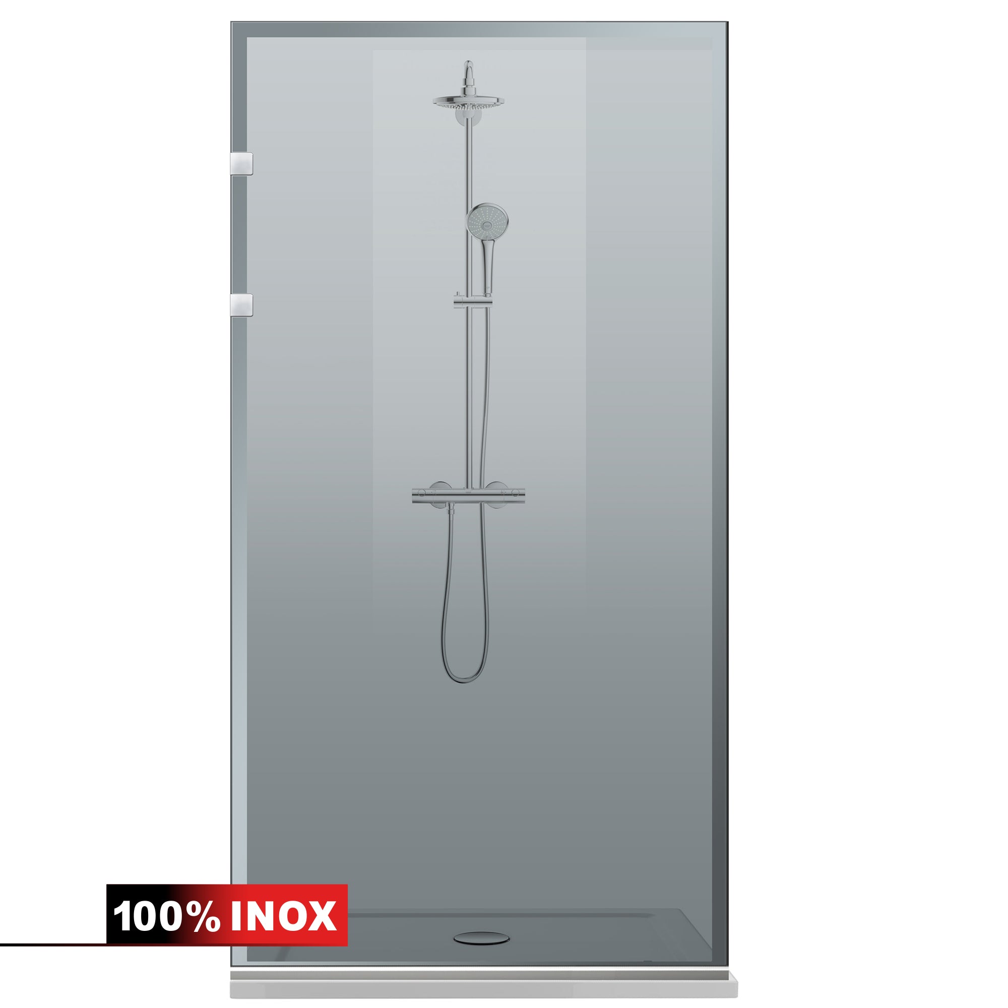 Shower Screens Walk-in, Shower wall Stainless steel, #Grey