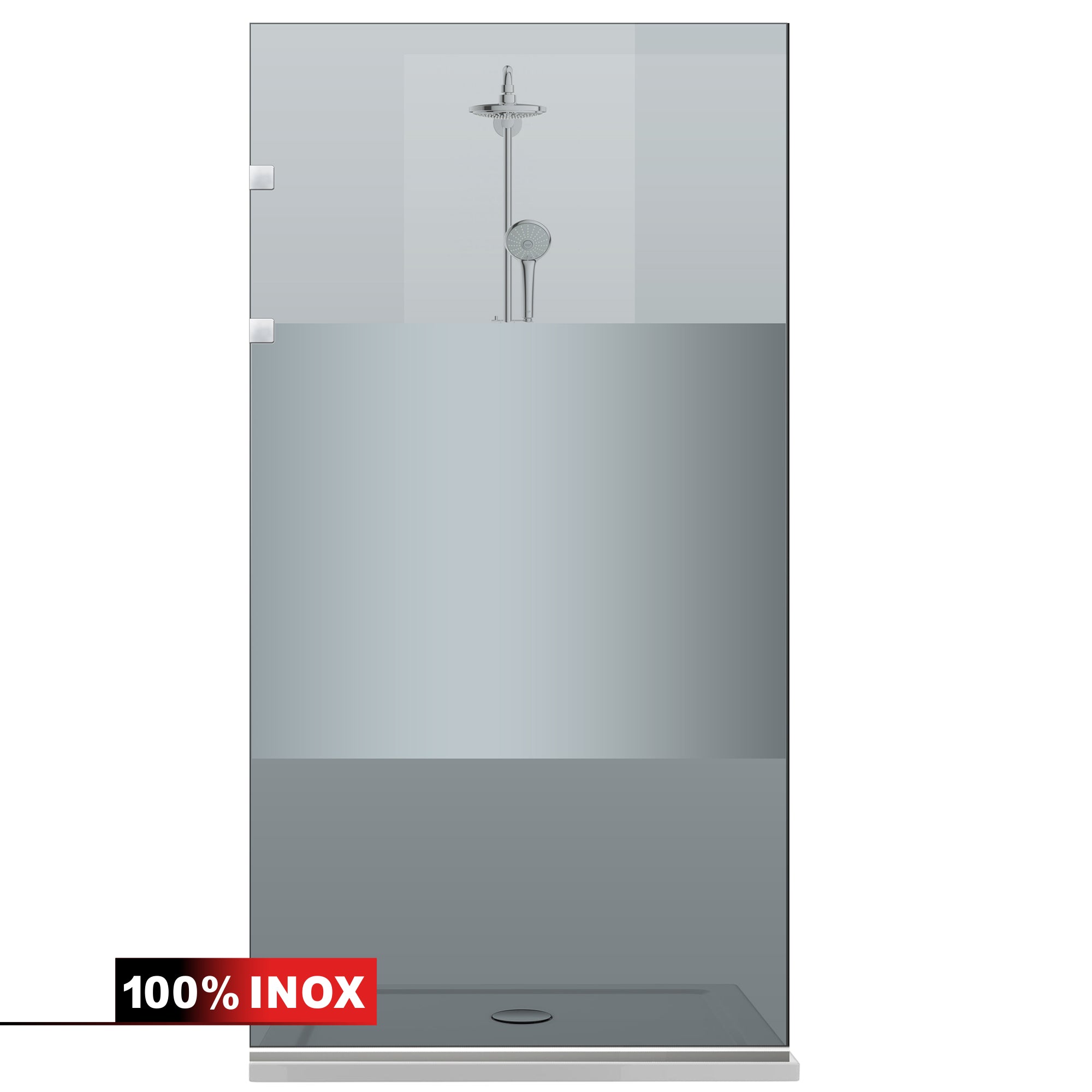 Shower Screens Walk-in, Shower wall Stainless steel, #Grey