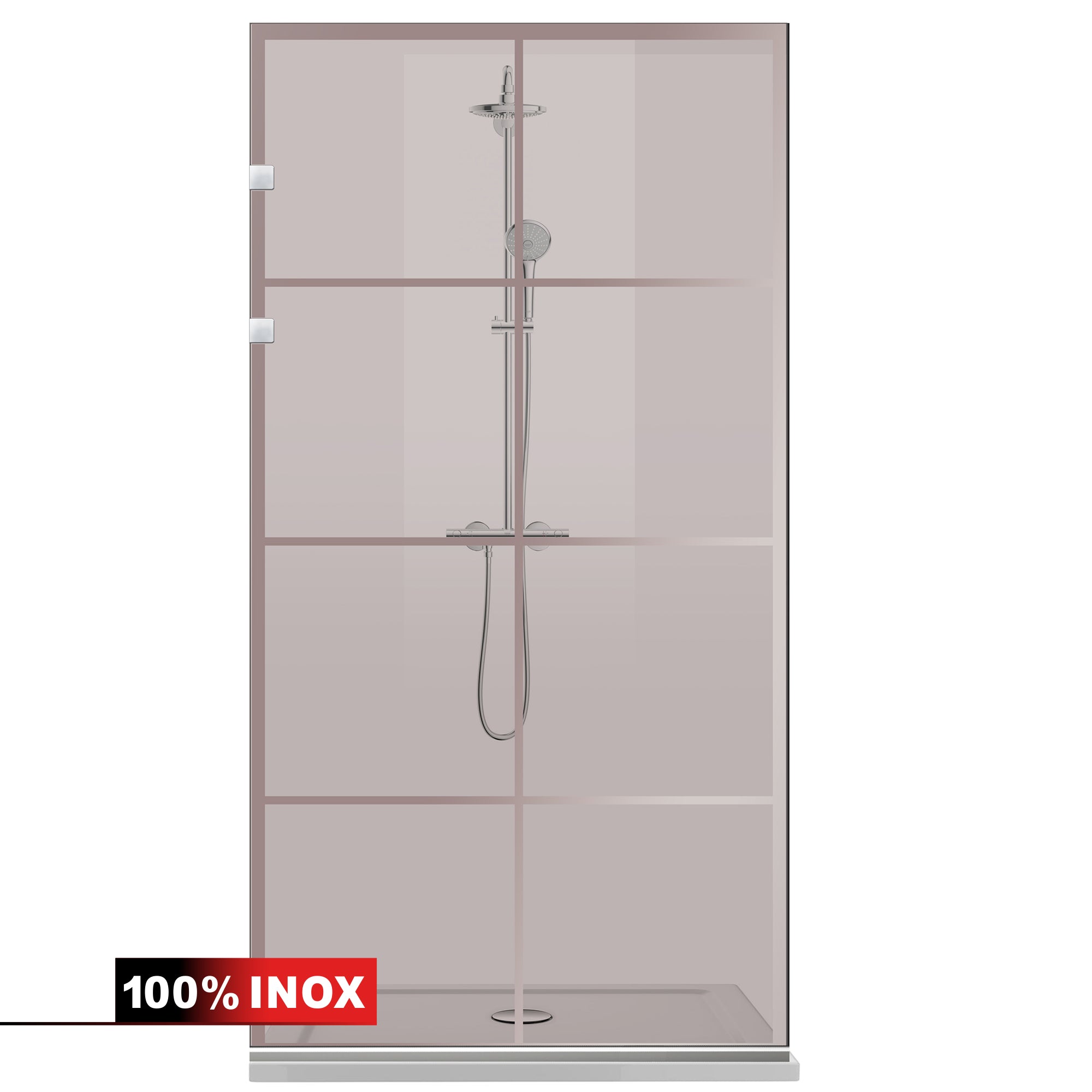 Shower Screens Walk-in, Shower wall Stainless steel, #Bronze