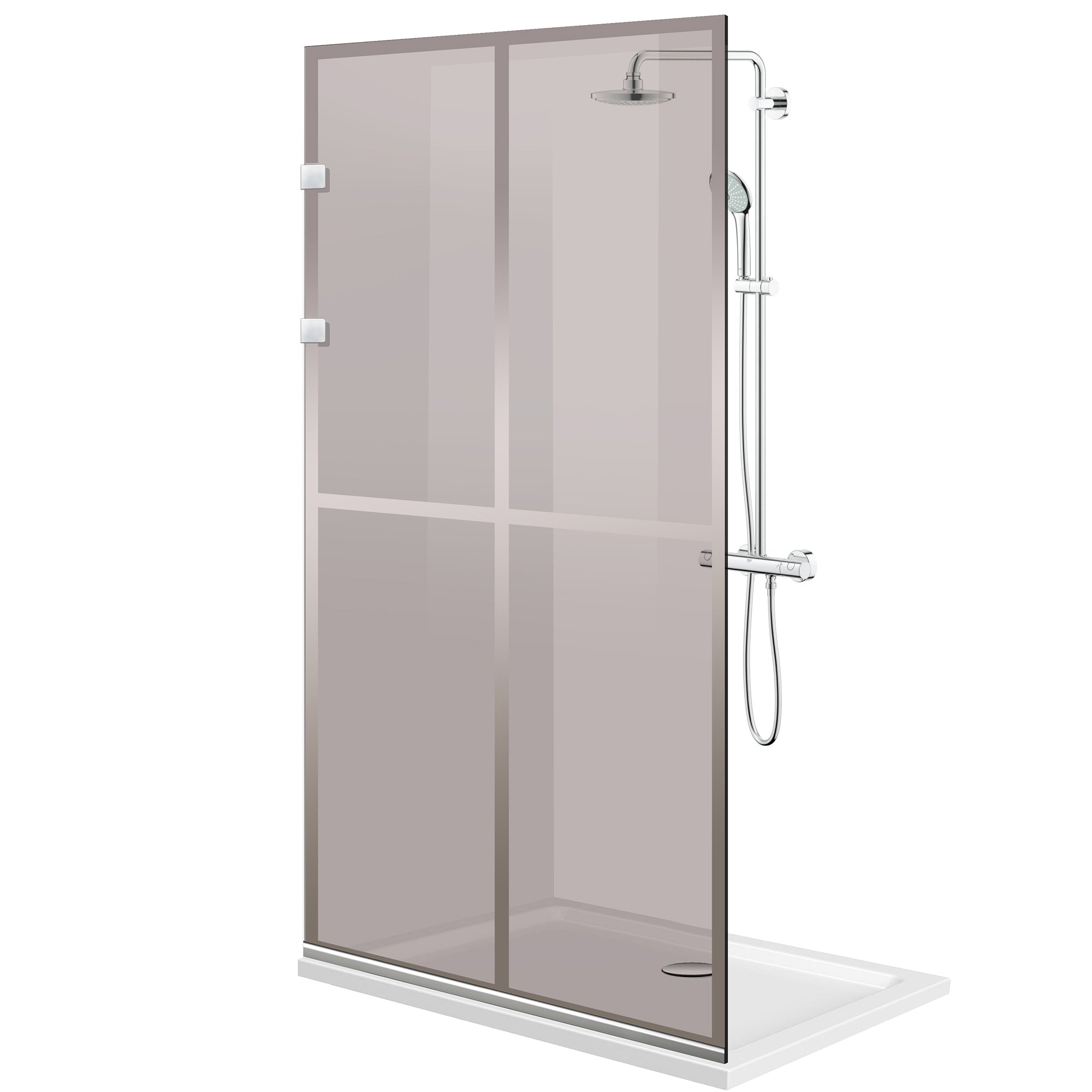 Shower Screens Walk-in, Shower wall Stainless steel, #Bronze