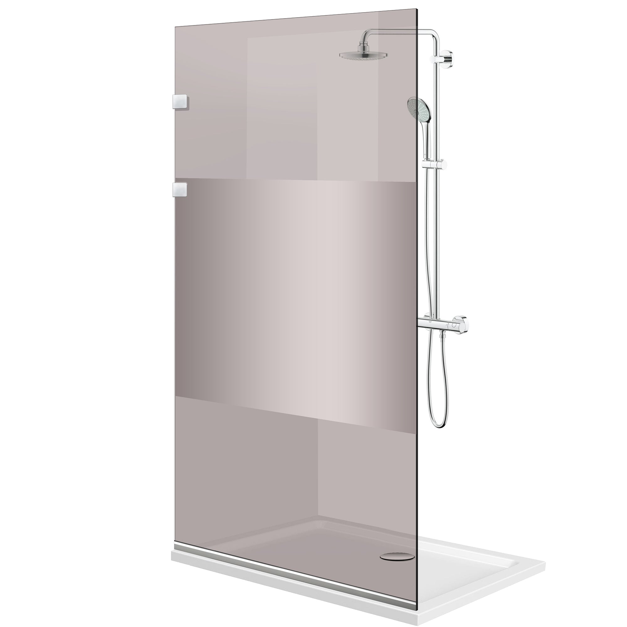 Shower Screens Walk-in, Shower wall Stainless steel, #Bronze
