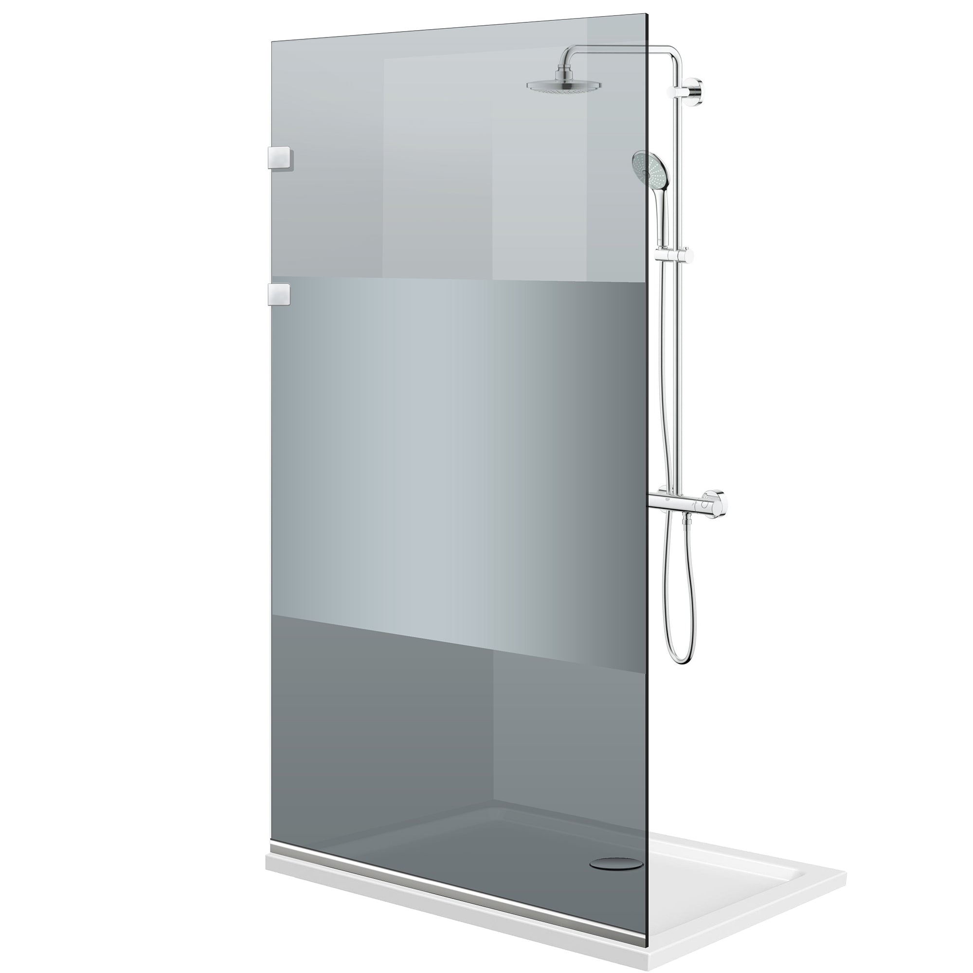 Shower Screens Walk-in, Shower wall Stainless steel, #Grey